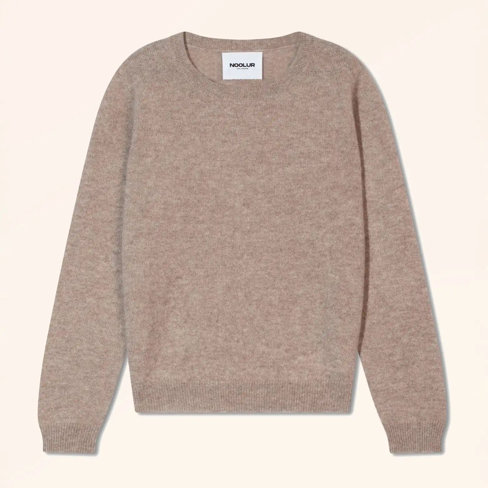 ERDENET Pull Col Rond Taupe Clair Chiné