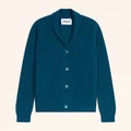 YUL Veste Boutonnée Col Châle 4 Fils Paon