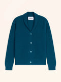 YUL Veste Boutonnée Col Châle 4 Fils Paon