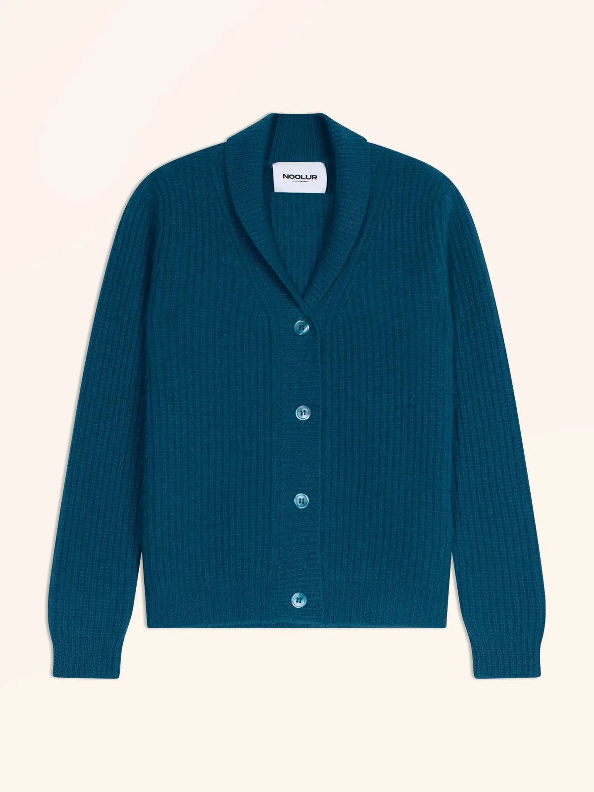 YUL Jacke geknöpft Schalkragen 4-fädig Pfauenblau