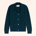YUL Veste Boutonnée Col Châle 4 Fils Vert Canard