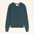 SELENGE Gilet Zippé Capuche Vert Canard Chiné
