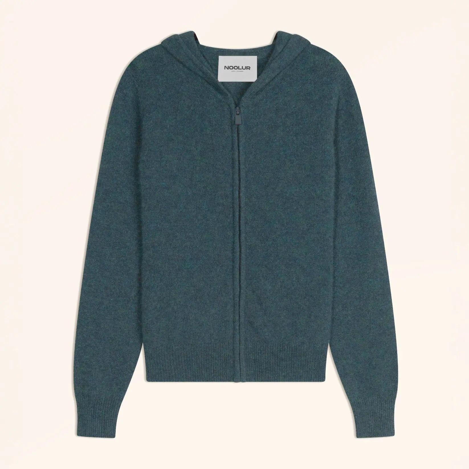 SELENGE Gilet Zippé Capuche Vert Canard Chiné