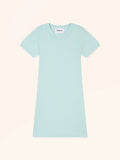 IRIAN Robe Col Rond Manches Courtes Vert Lagon