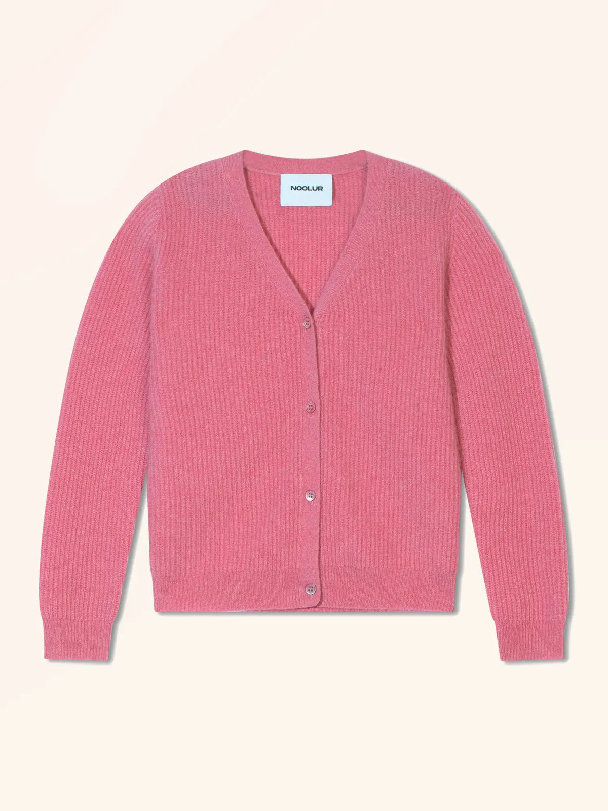 VIANELLE Strickjacke V-Ausschnitt Erdbeerrot