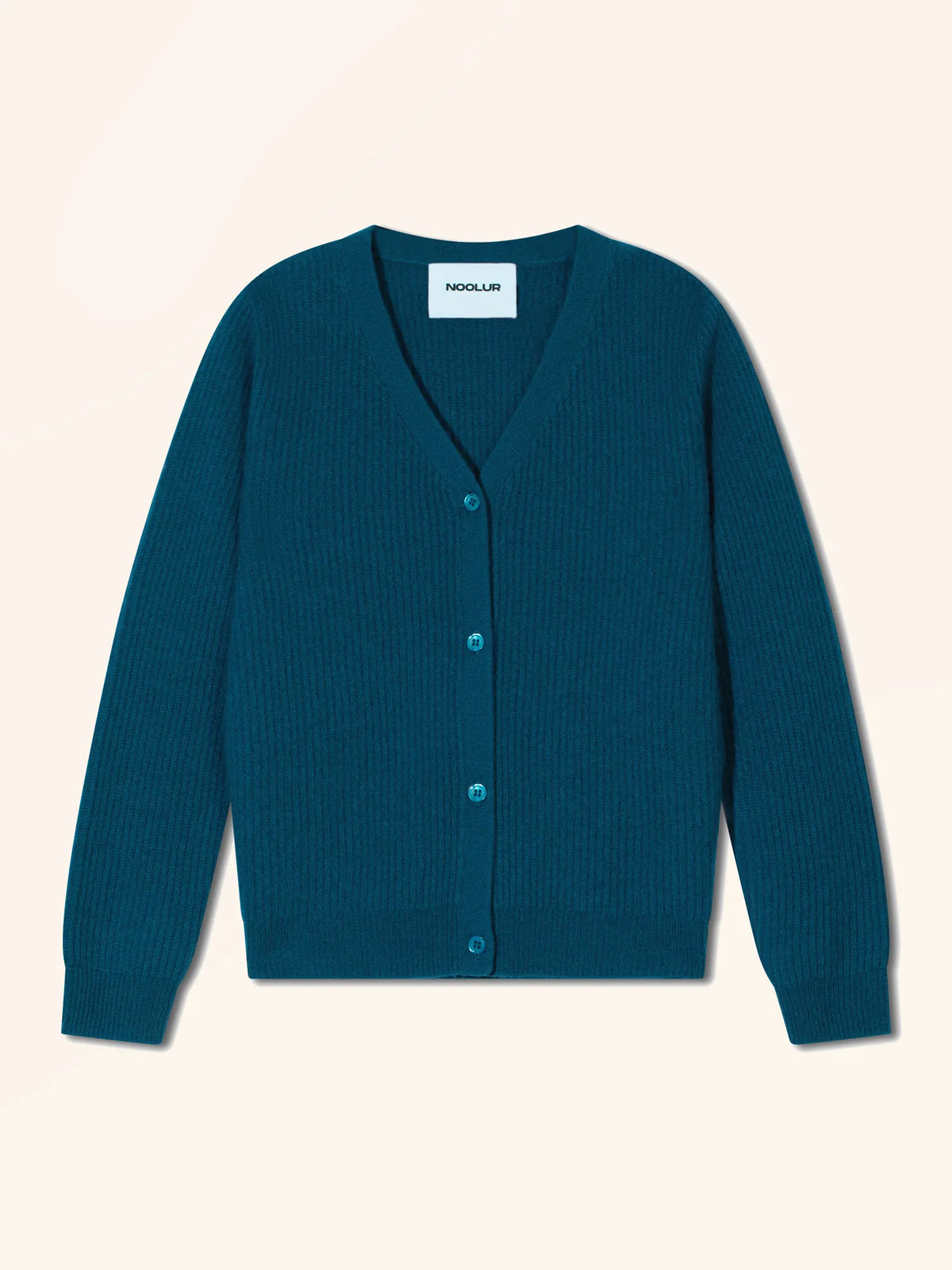 VIANELLE Strickjacke V-Ausschnitt Pfauenblau