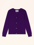 XELARA Strickjacke Rundhalsausschnitt Veilchenblau
