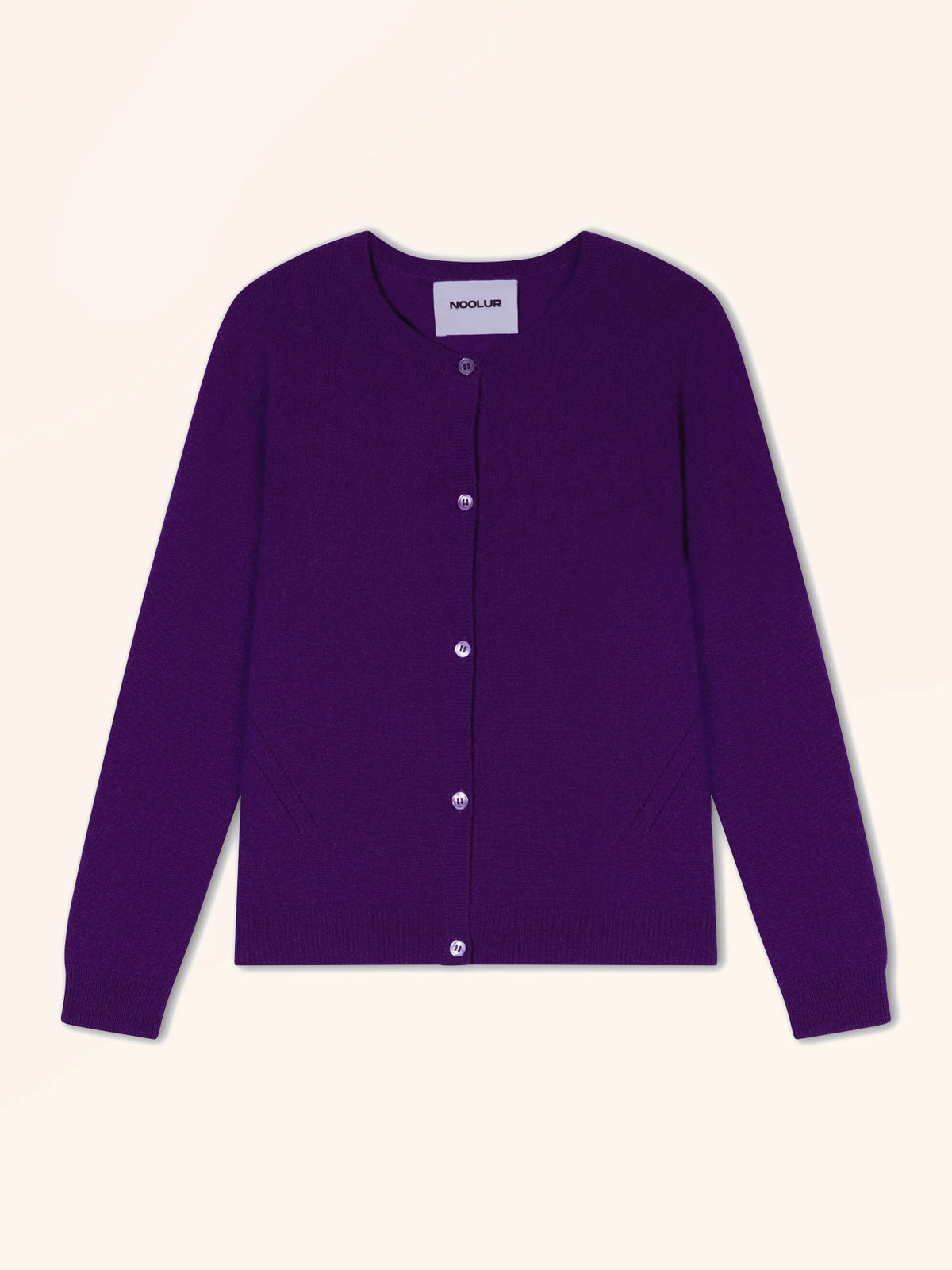 XELARA Strickjacke Rundhalsausschnitt Veilchenblau