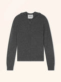 CYRALIS Gilet Zippé Capuche 4 Fils Anthracite Chiné