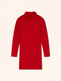 DHORAN Kleid Rollkragen 4-fädig Rot