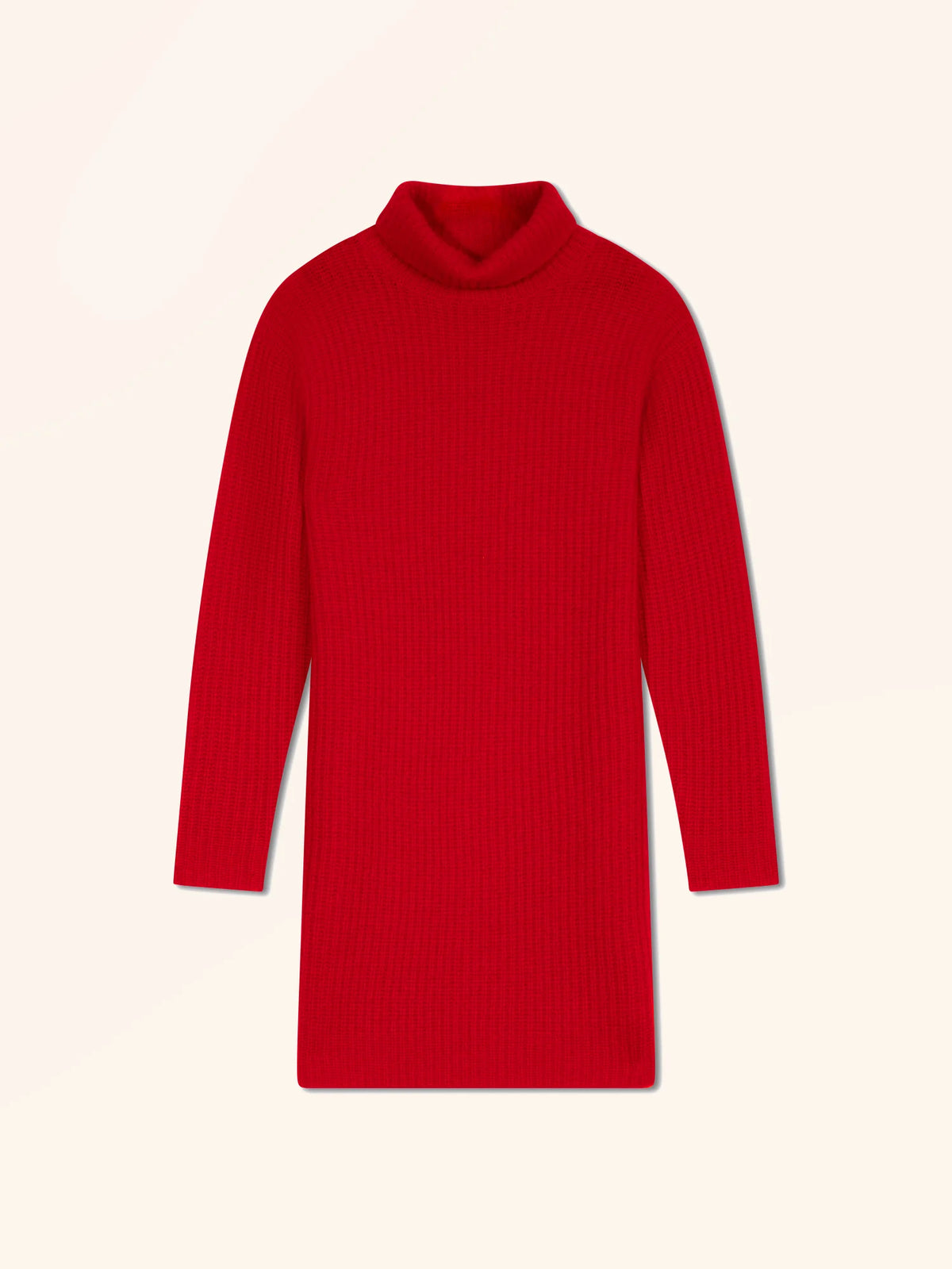 DHORAN Kleid Rollkragen 4-fädig Rot