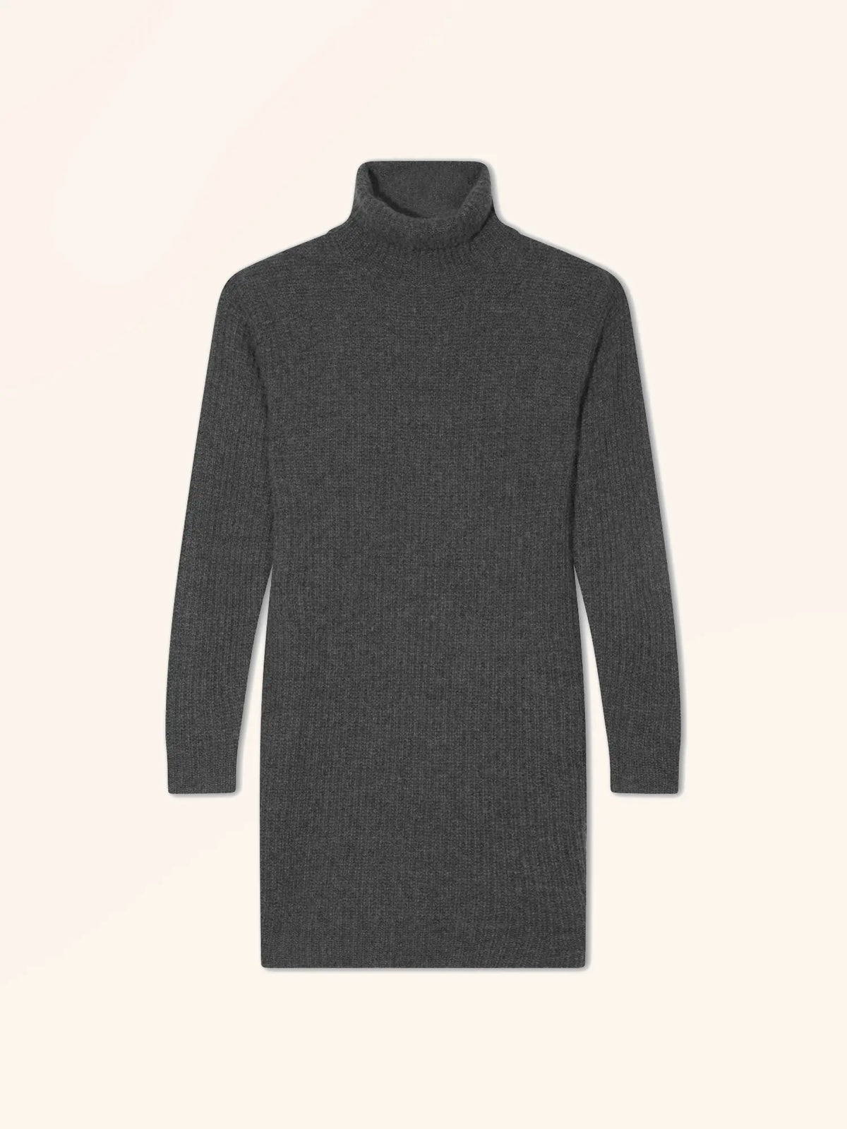 DHORAN Robe Col Roulé 4 Fils Anthracite Chiné