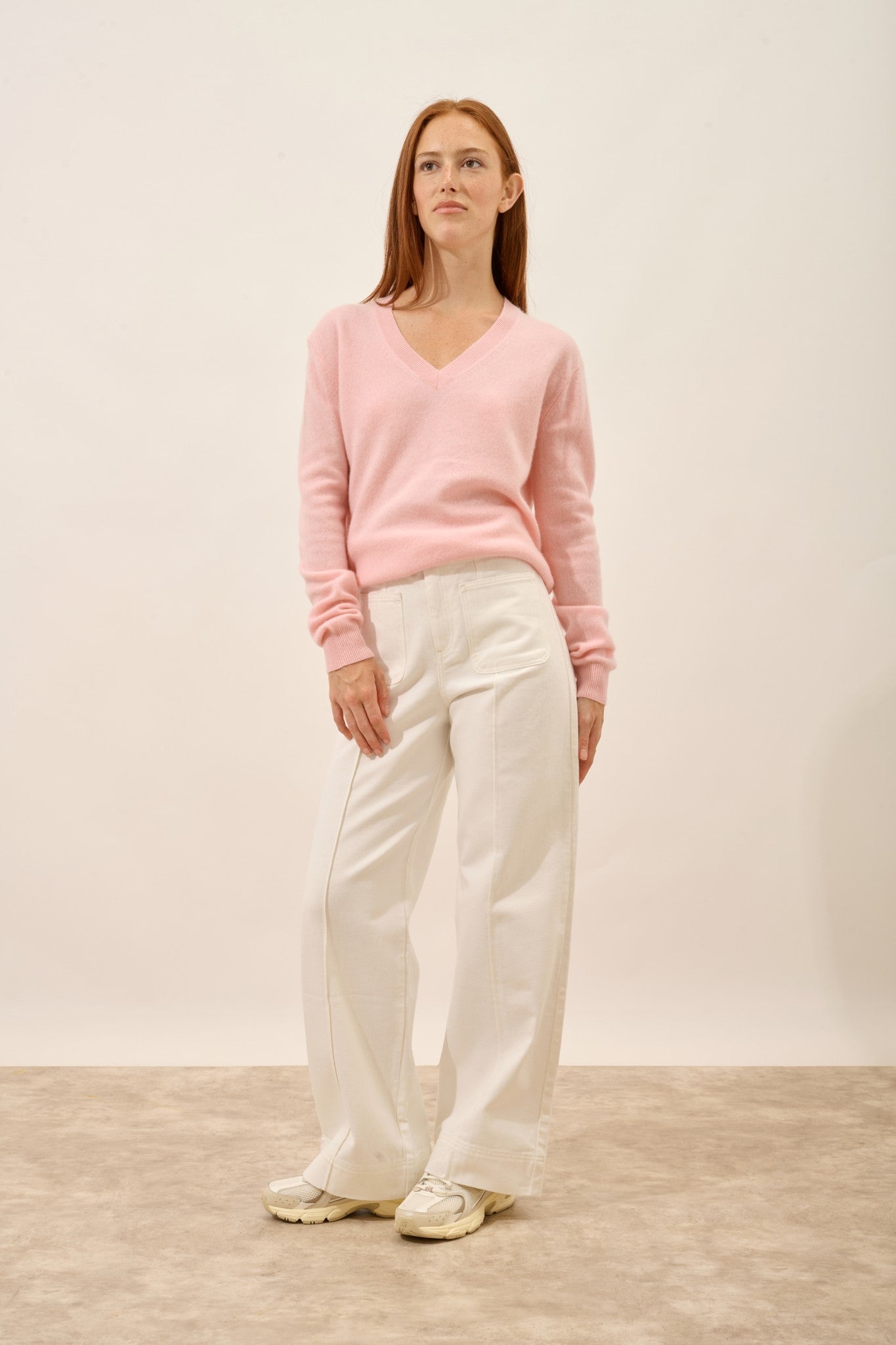 nora pull col v ballerine 100% cachemire