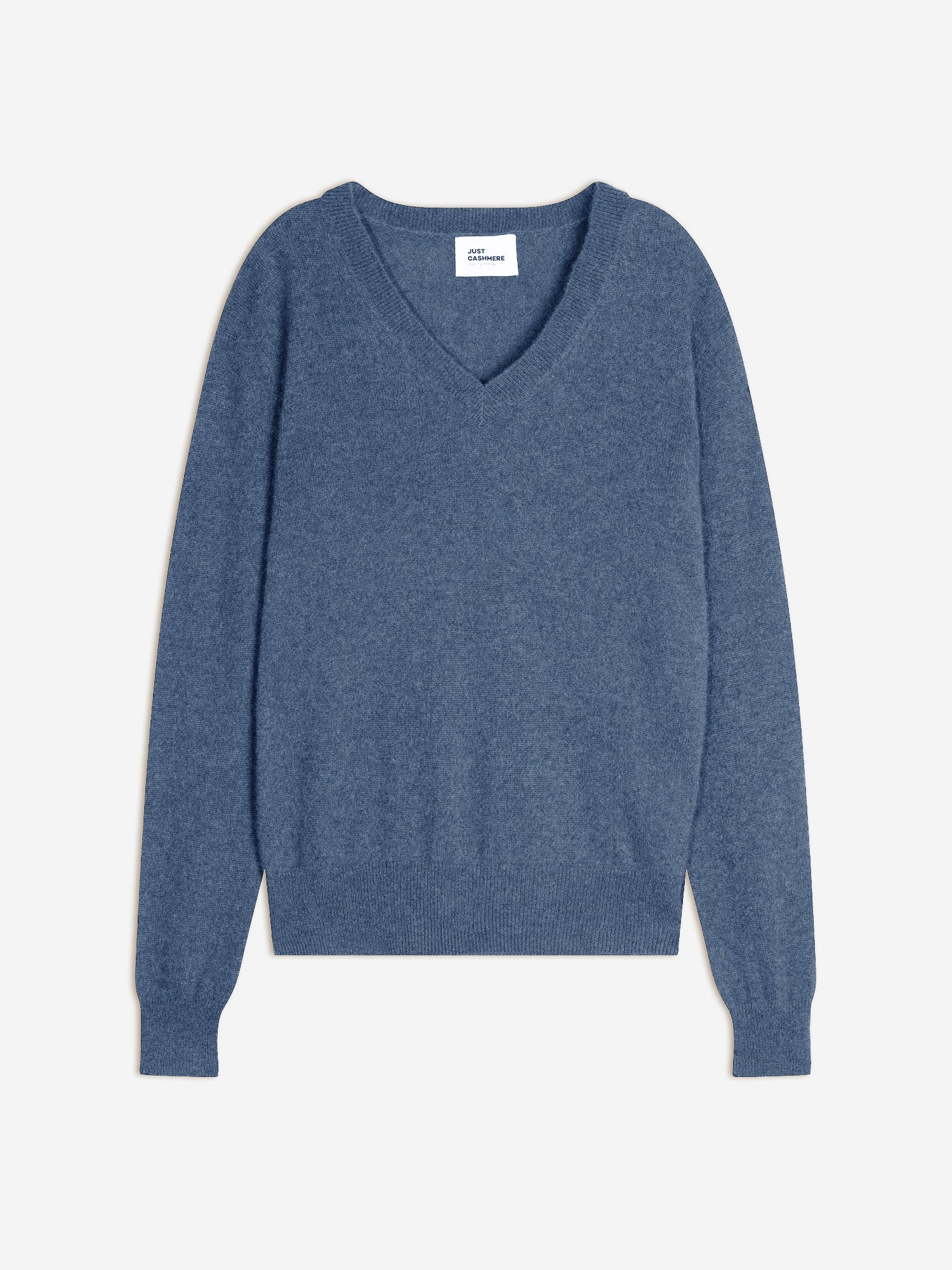 NORA pull col v bleu denim