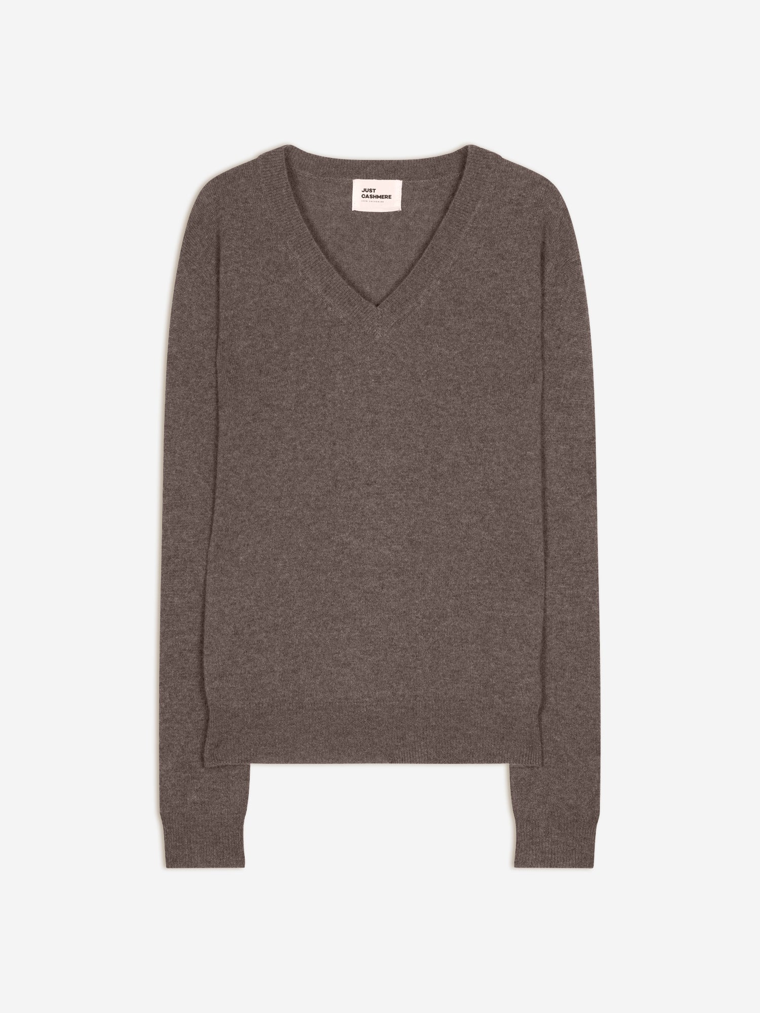 NORA pull col v taupe chiné