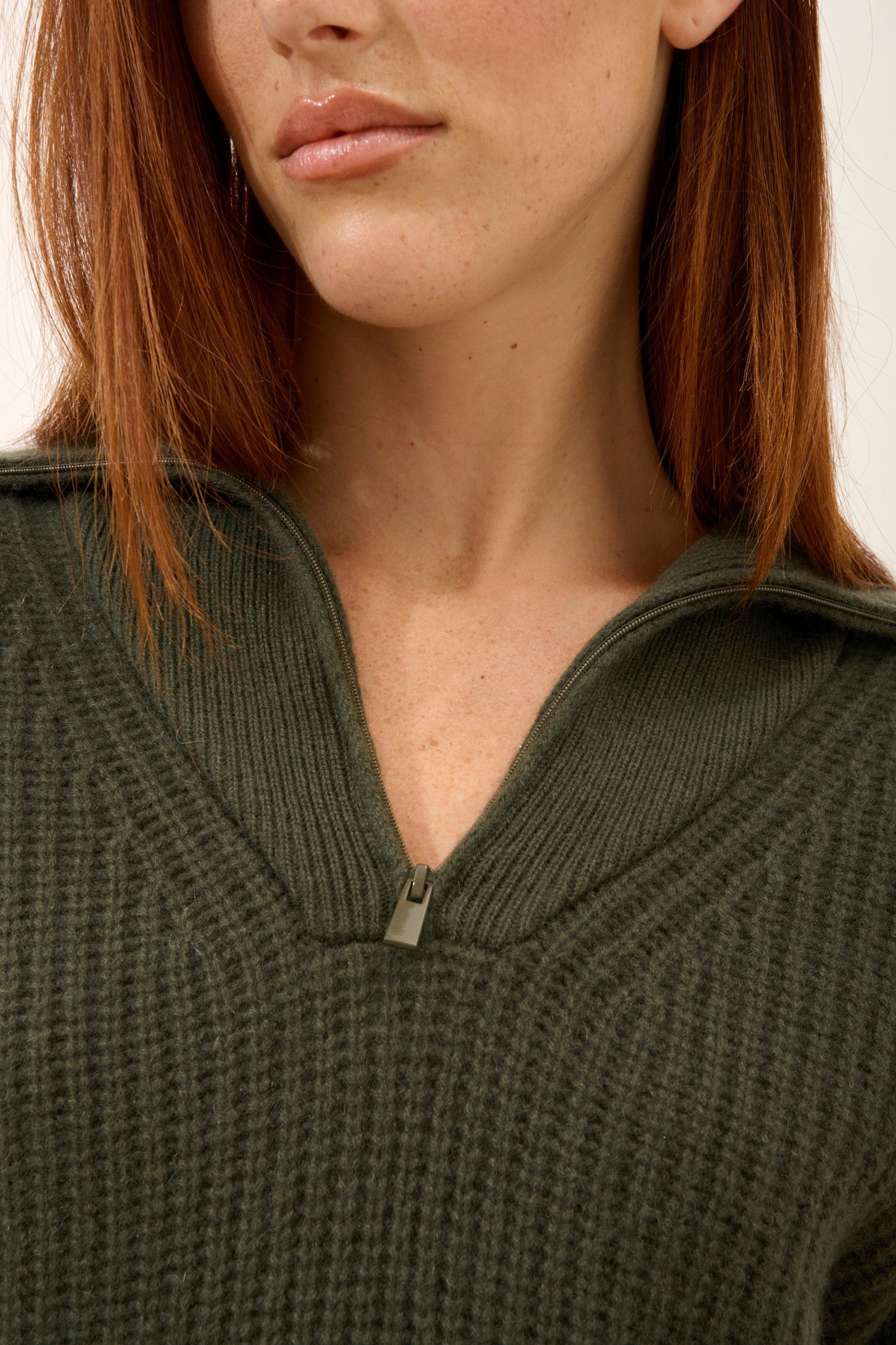 nordica pull camionneur 6 fils kaki 100% cachemire