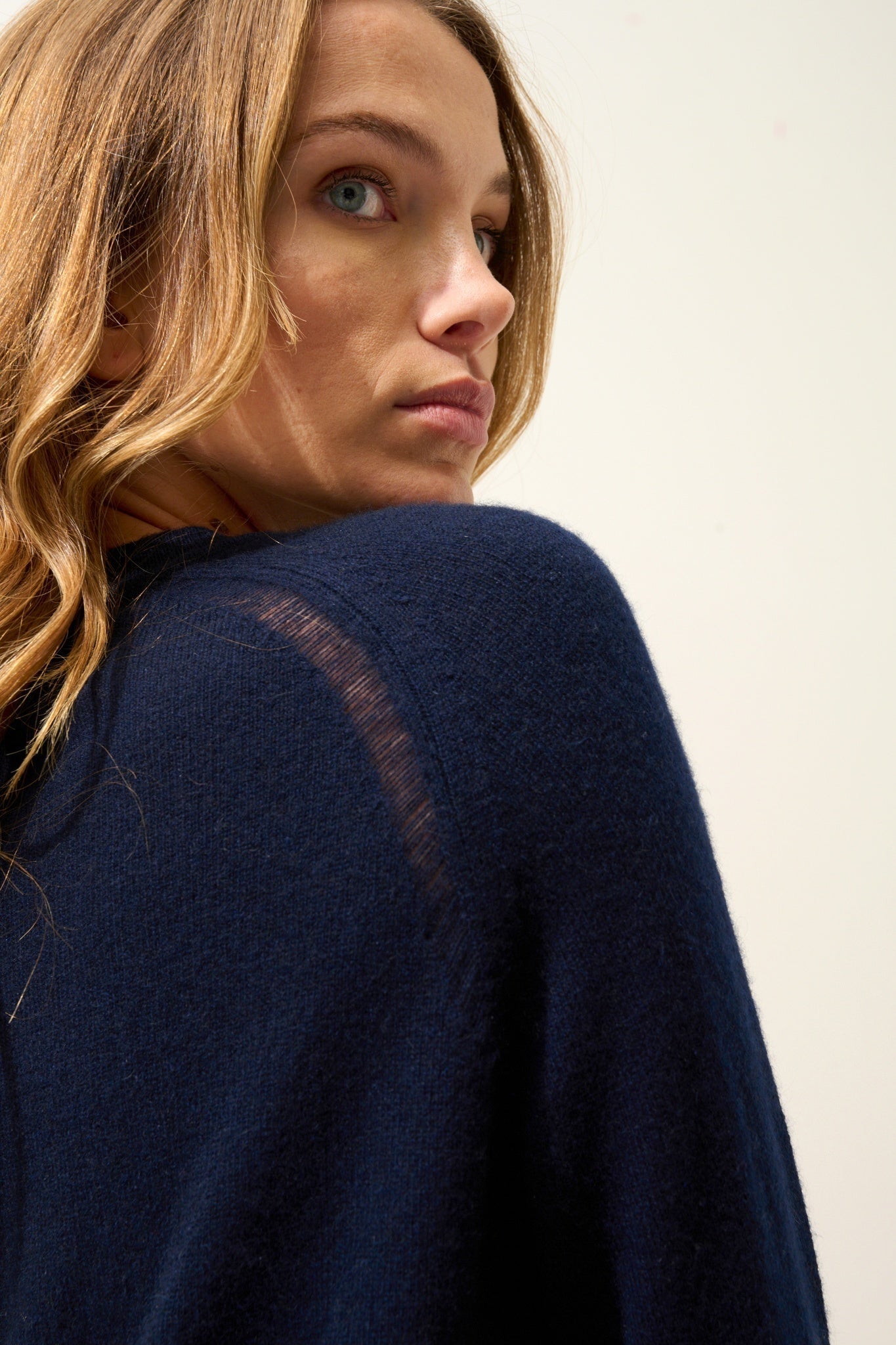 NORENA pull col rond navy