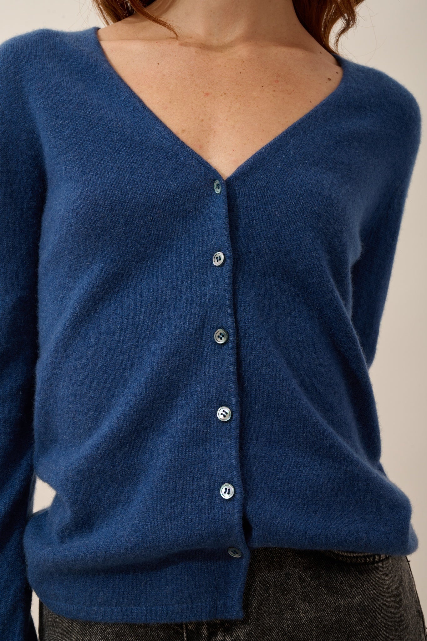 NORMA Perse blue V-neck cardigan