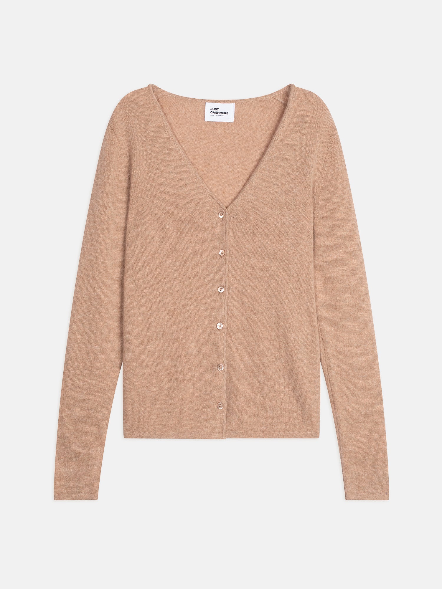 NORMA cardigan col v camel chiné