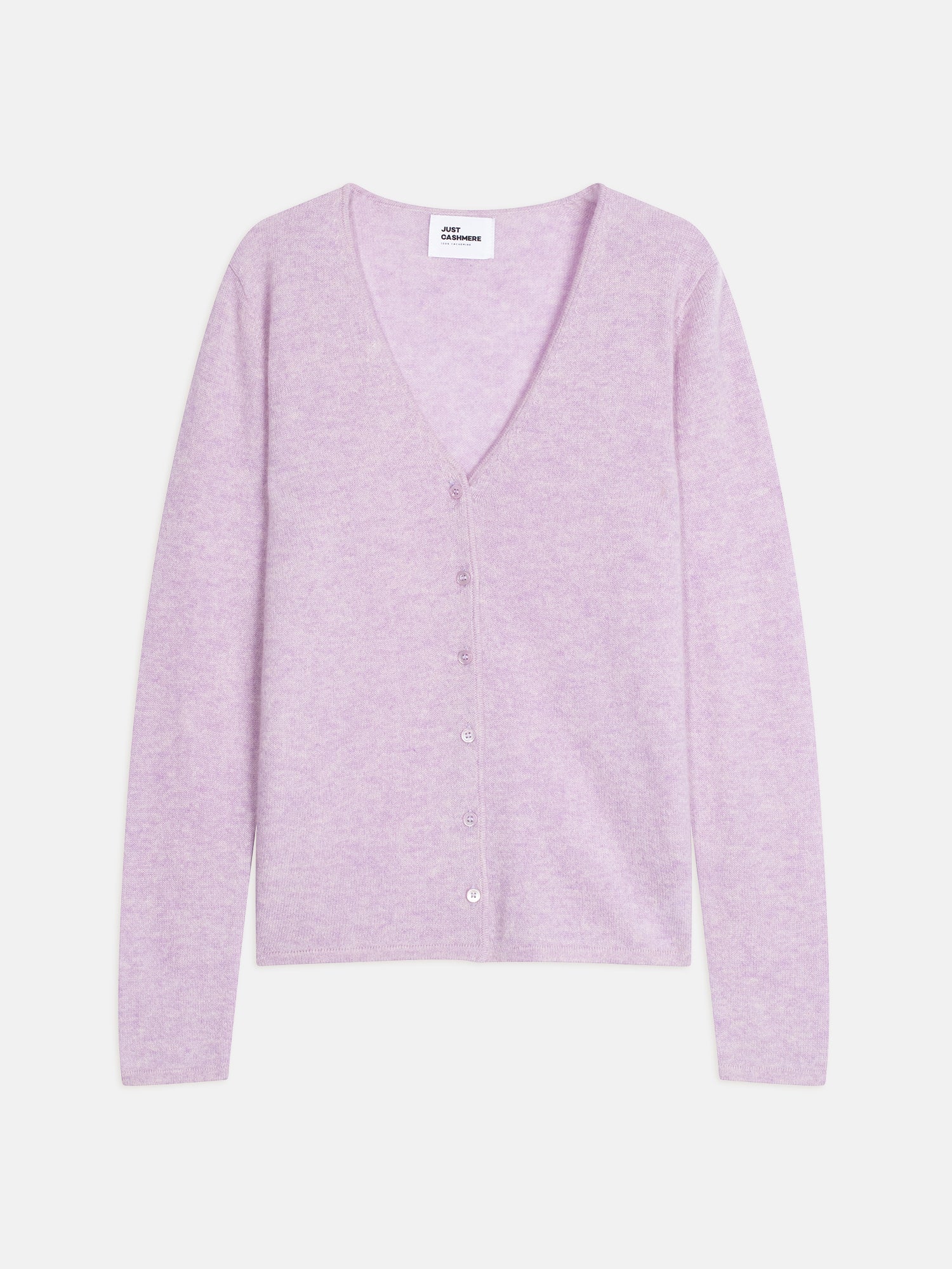 NORMA cardigan col v mauve chiné