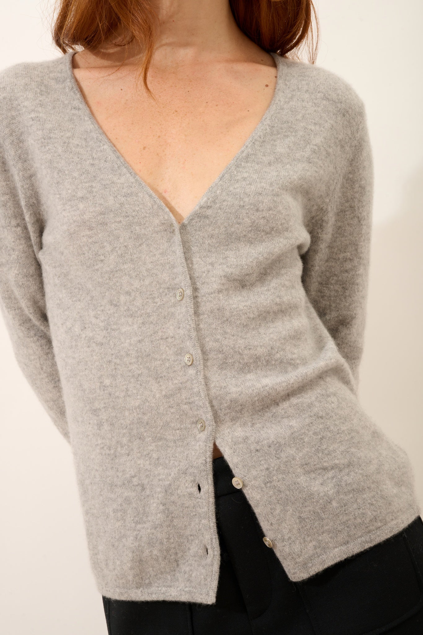 NORMA cardigan col v nuage chiné