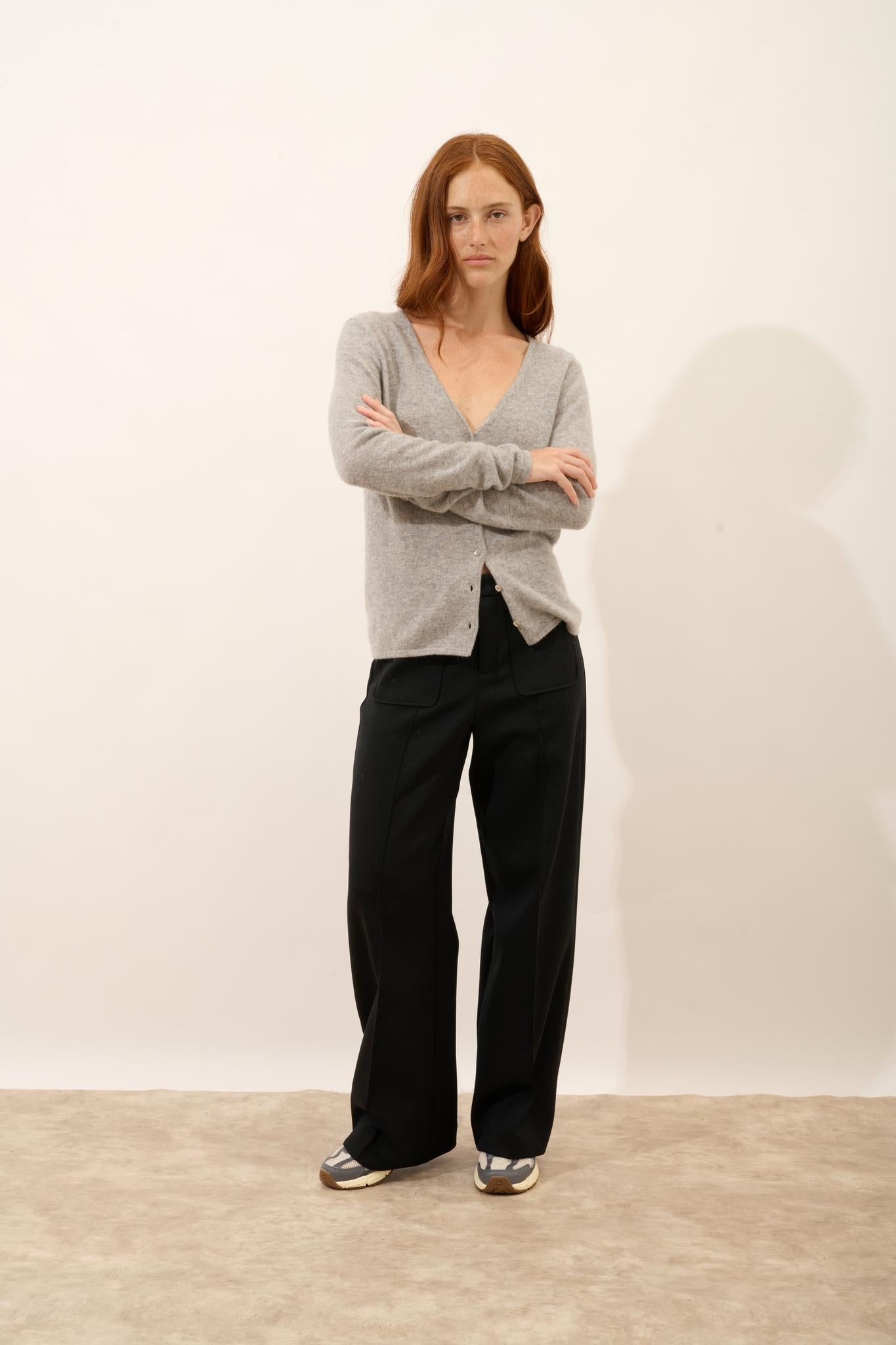 NORMA cardigan col v nuage chiné