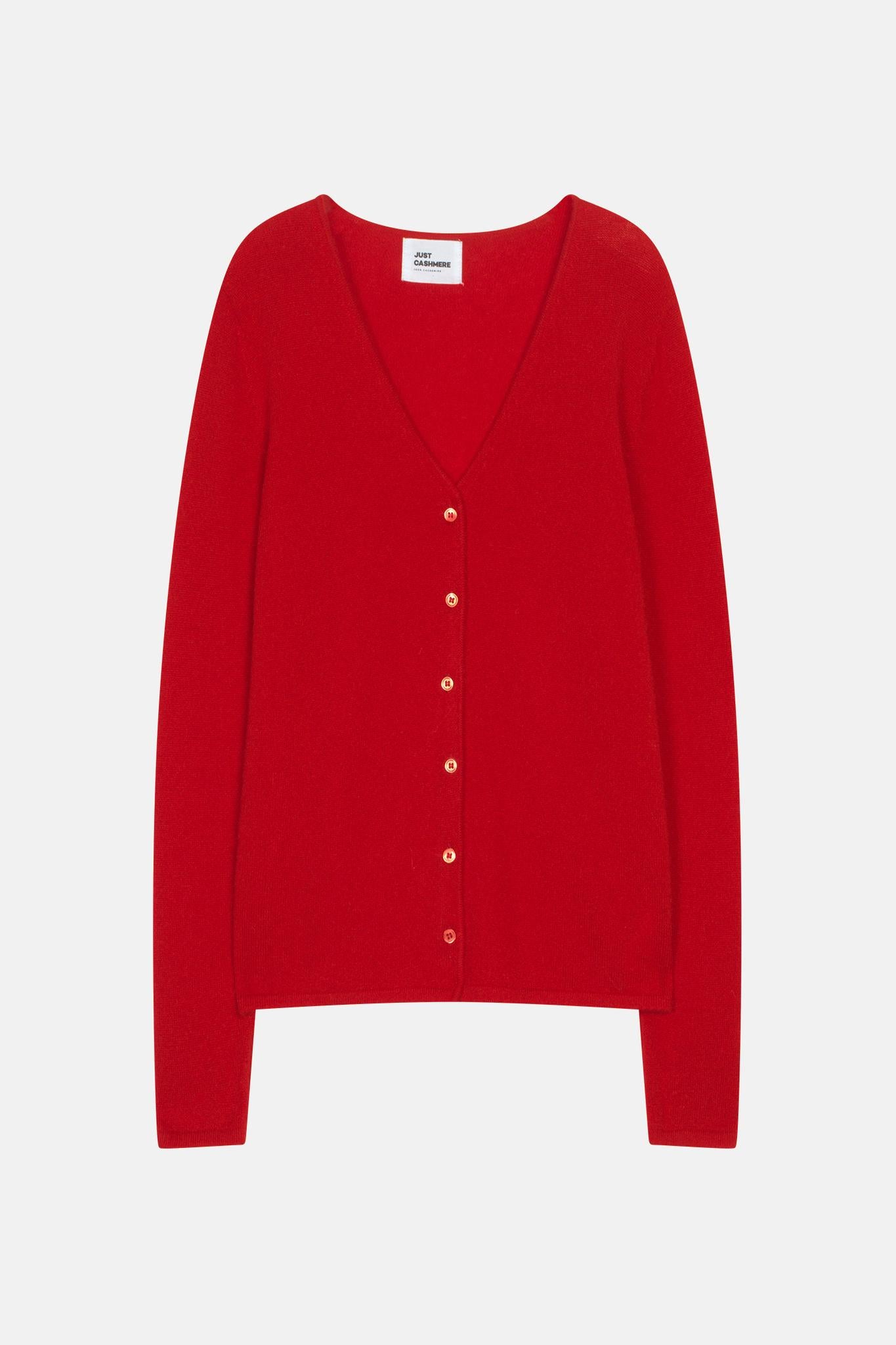 NORMA cardigan col v rouge