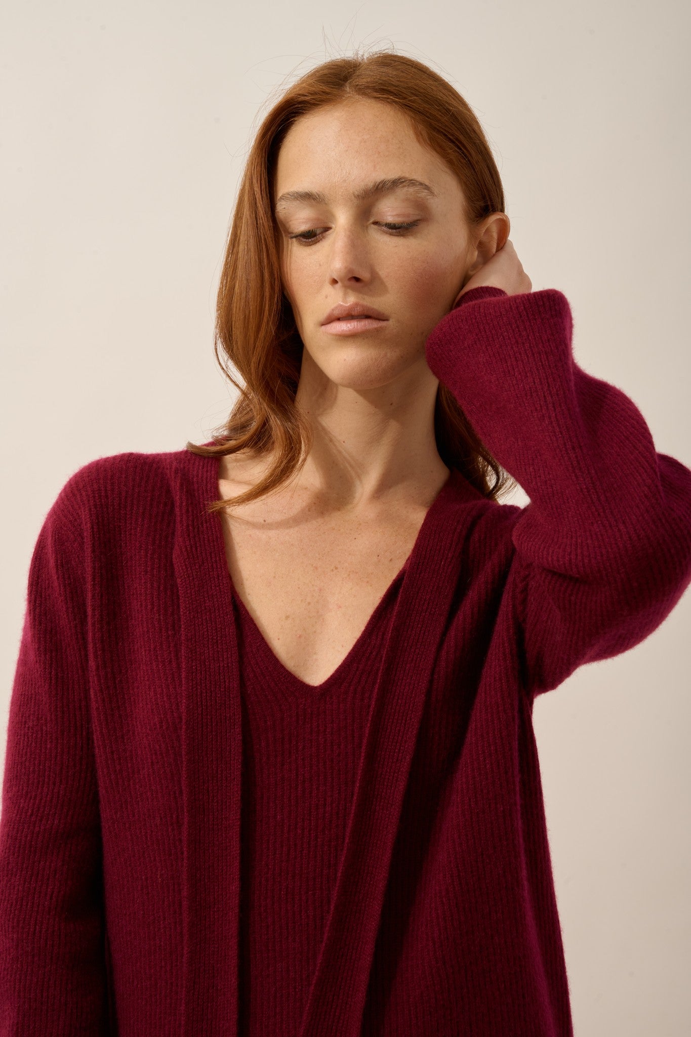 noty pull col lavallière bordeaux