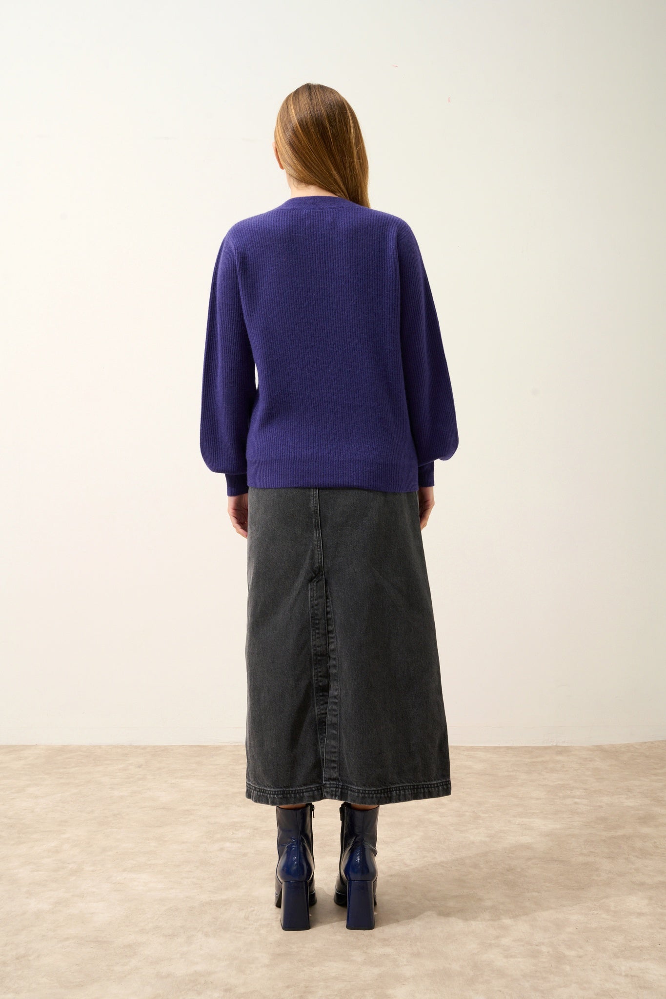 NOTY pull col lavallière purple