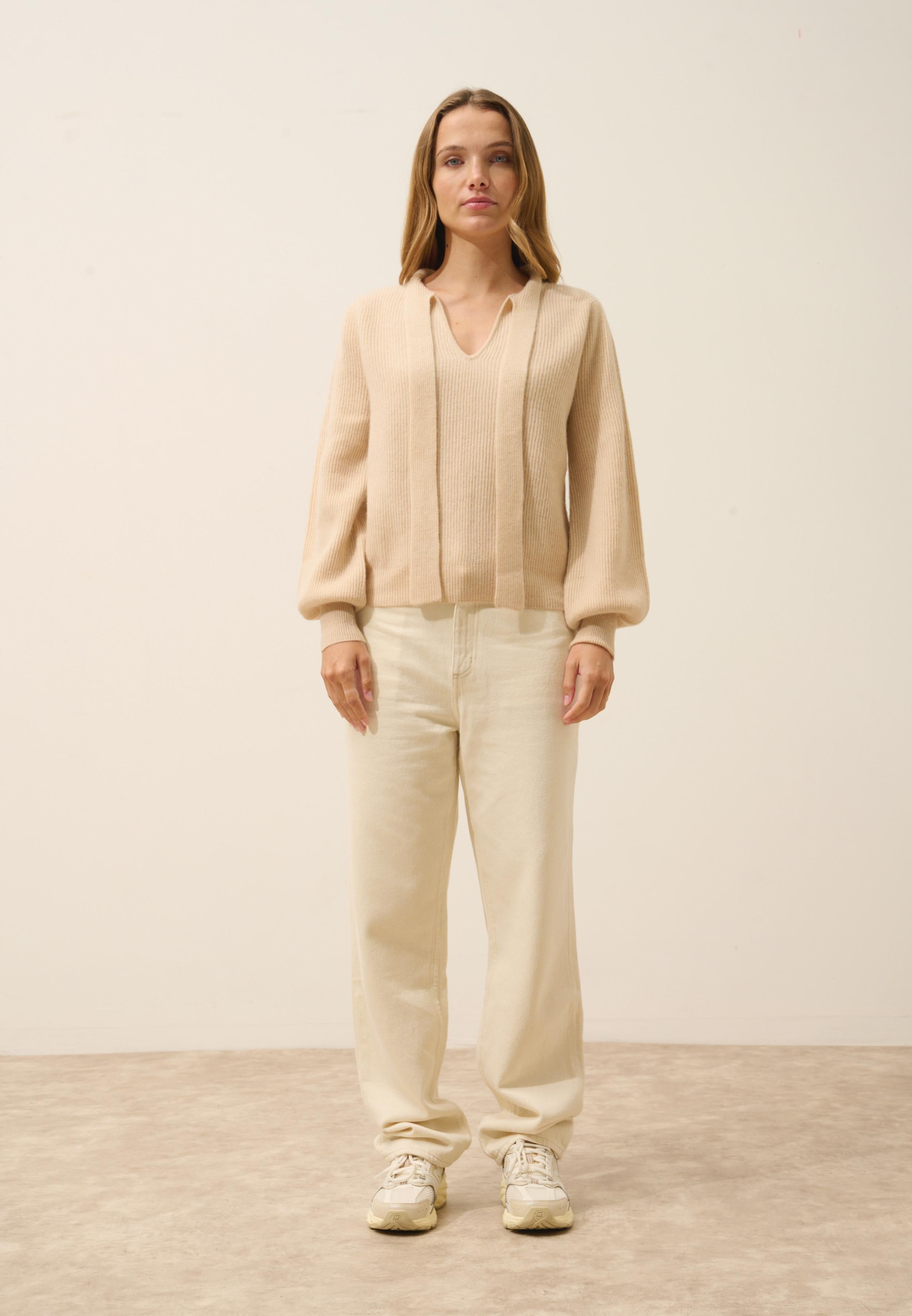 NOTY sand collar sweater 100% cashmere