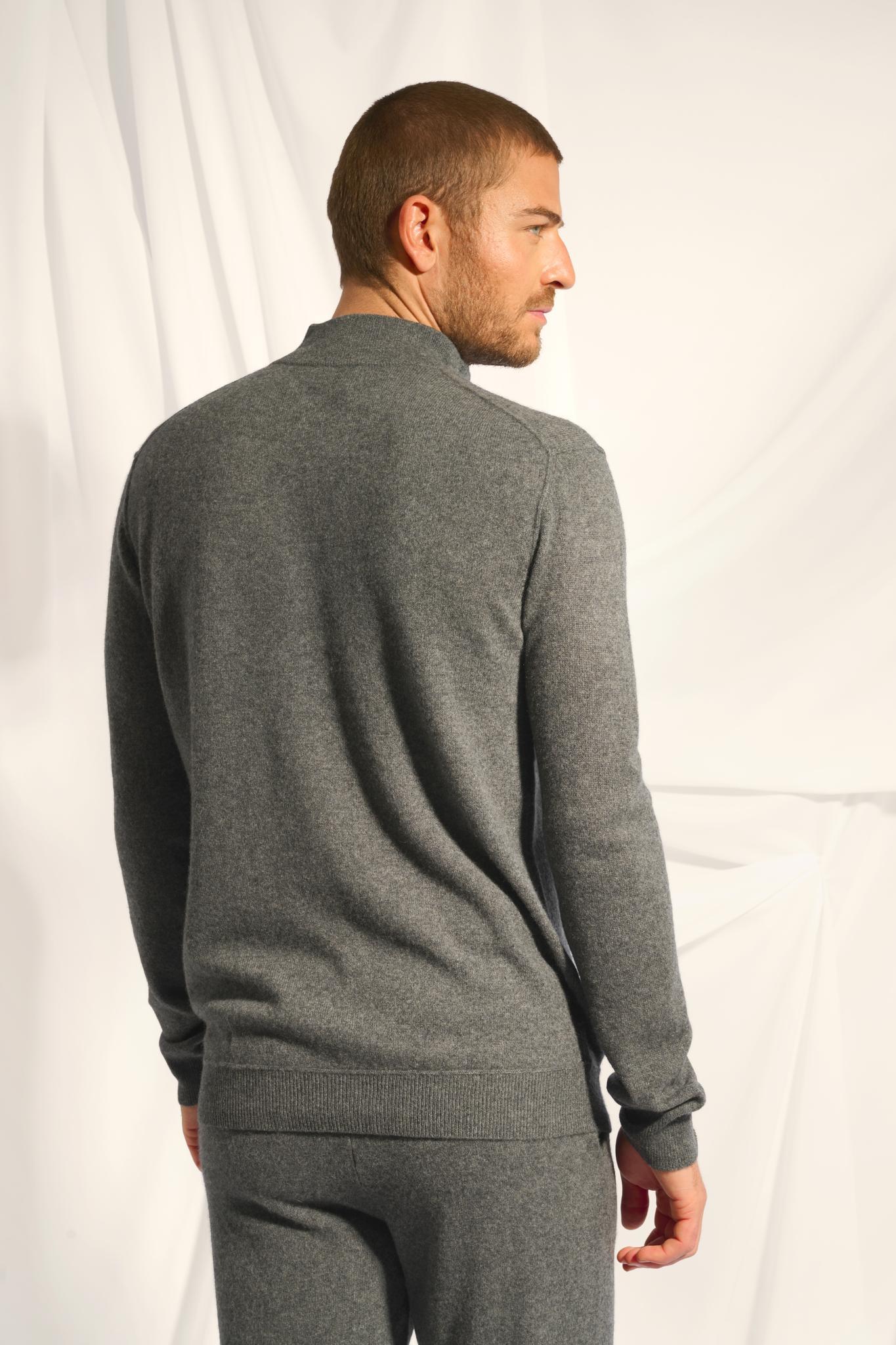 NOUR pull col camionneur anthracite chiné