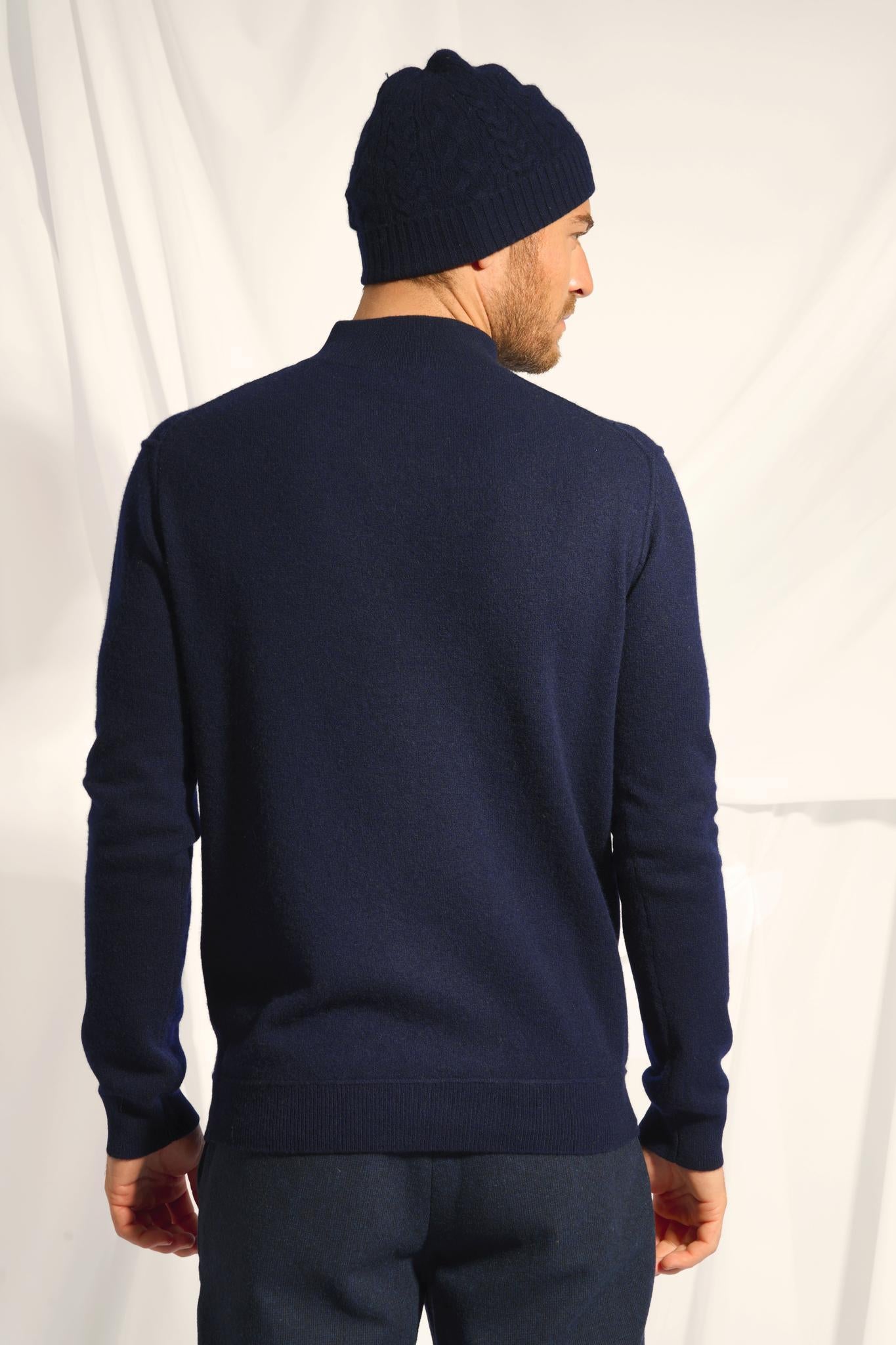 NOUR pull col camionneur navy