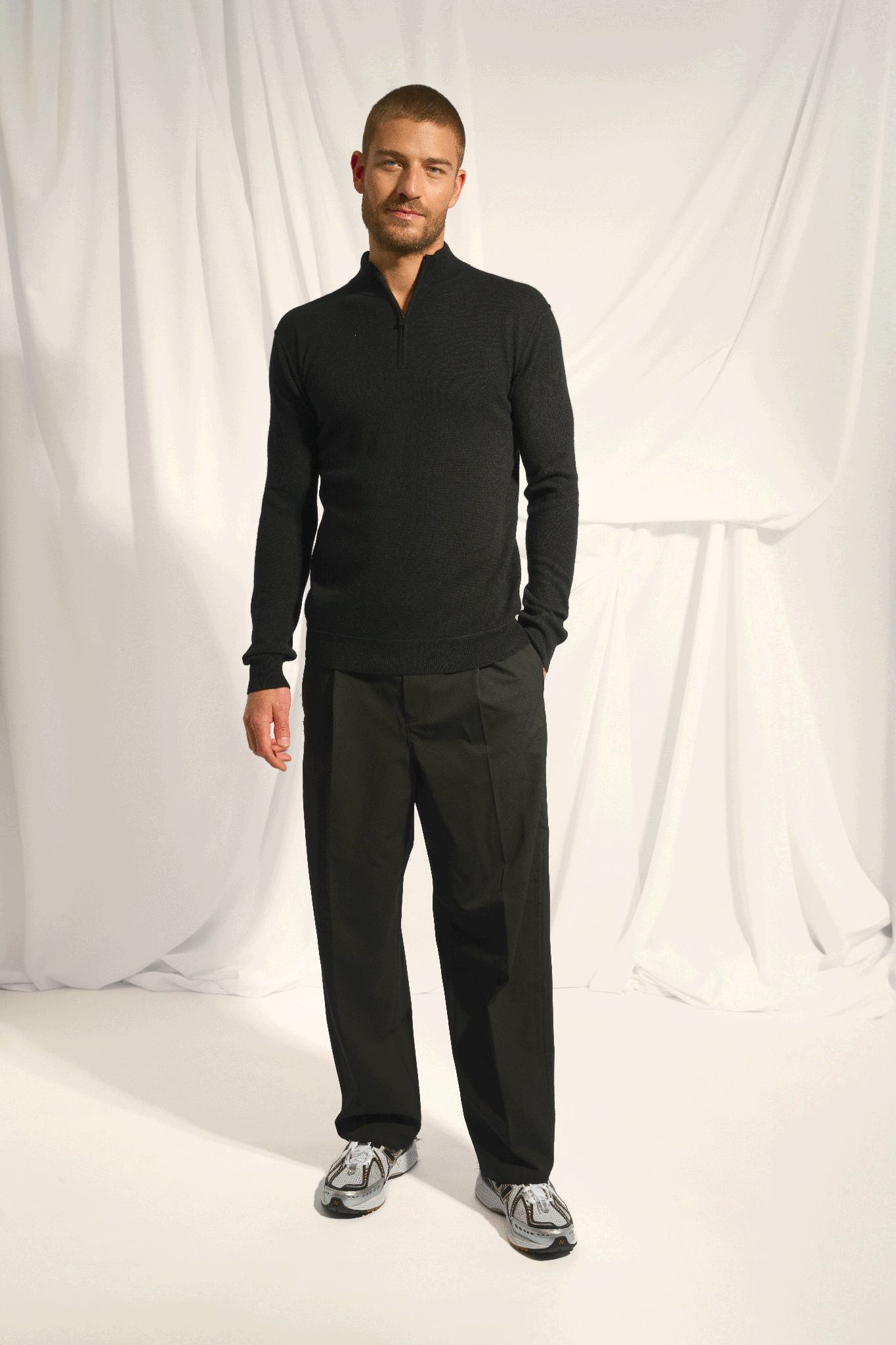 NOUR pull col camionneur noir