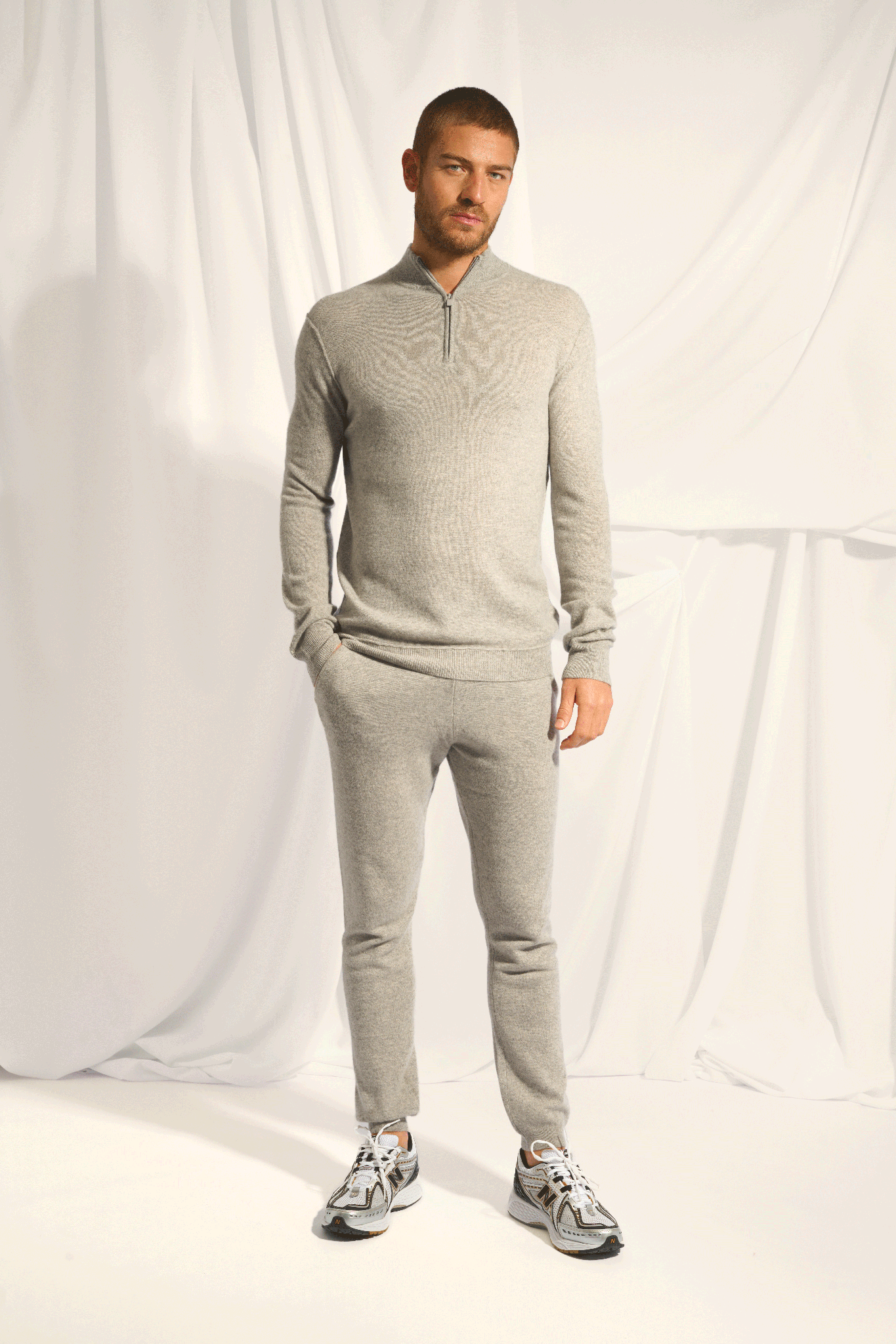 NOUR pull col camionneur nuage chiné