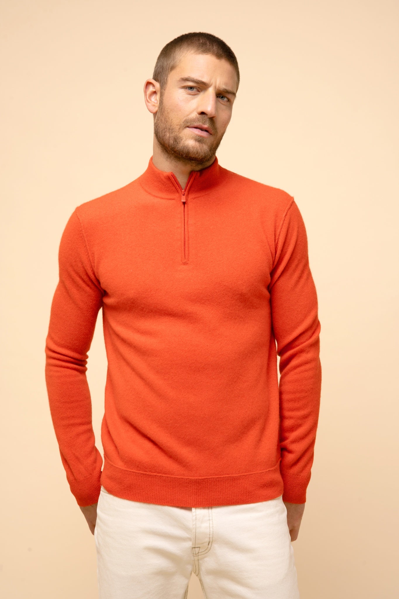 NOUR pull col camionneur orange