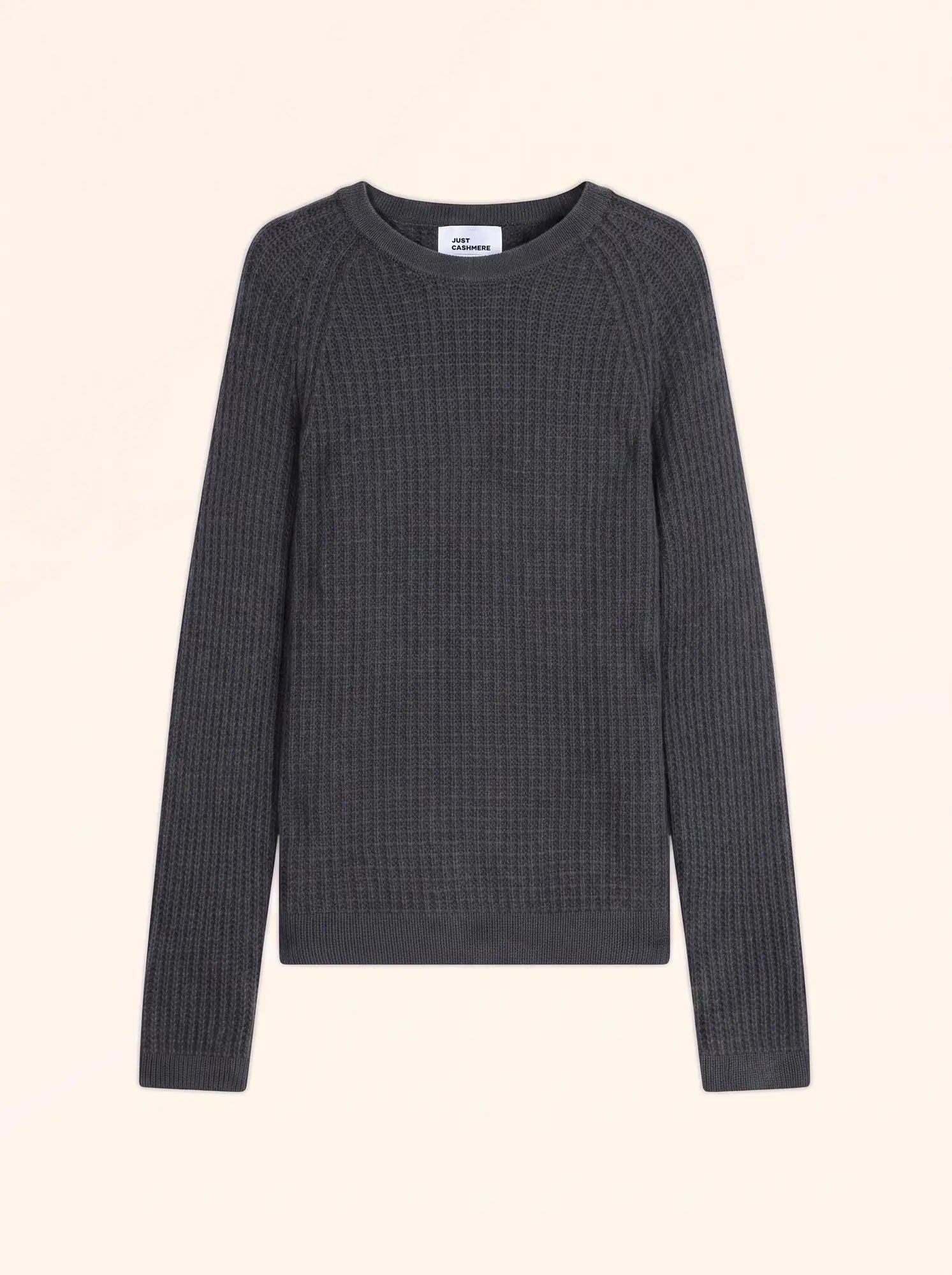 ASTRÉE Pull Col Rond 6 Fils Anthracite Chiné