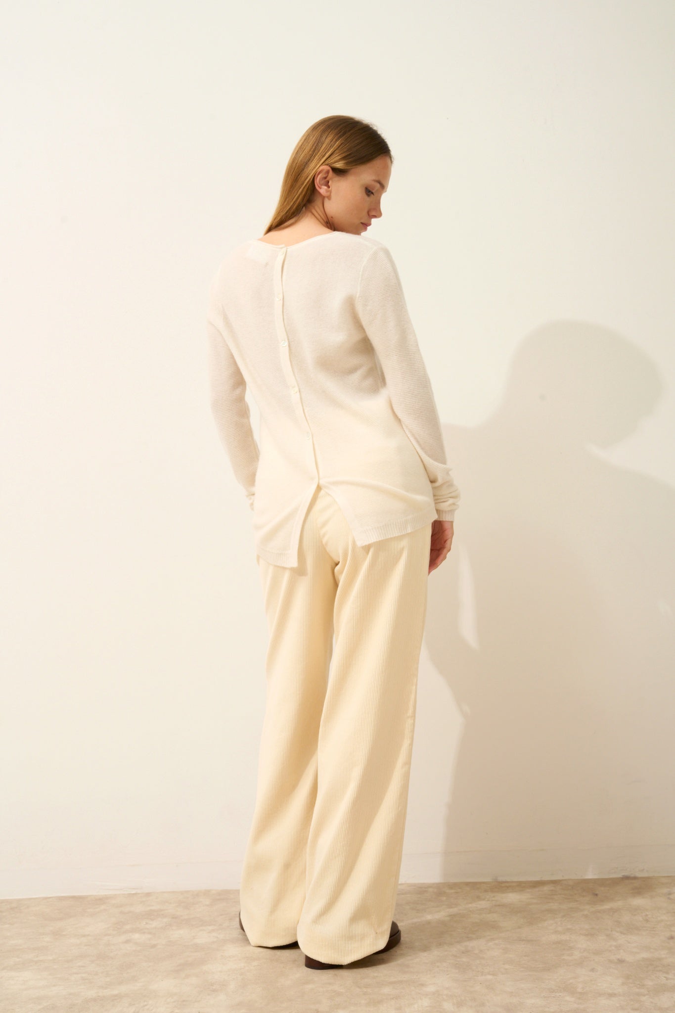 OLENA pull col rond ivoire