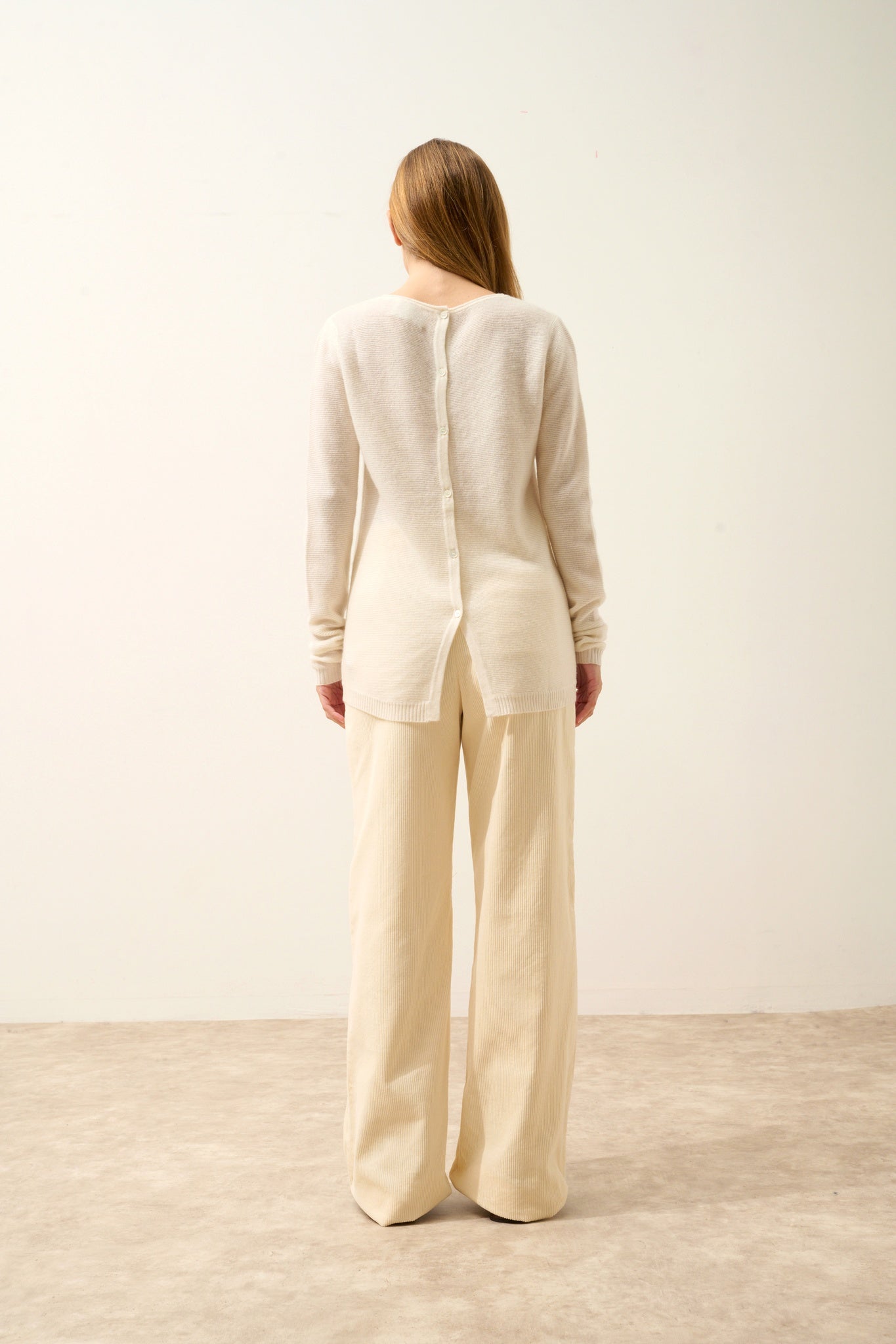 OLENA pull col rond ivoire