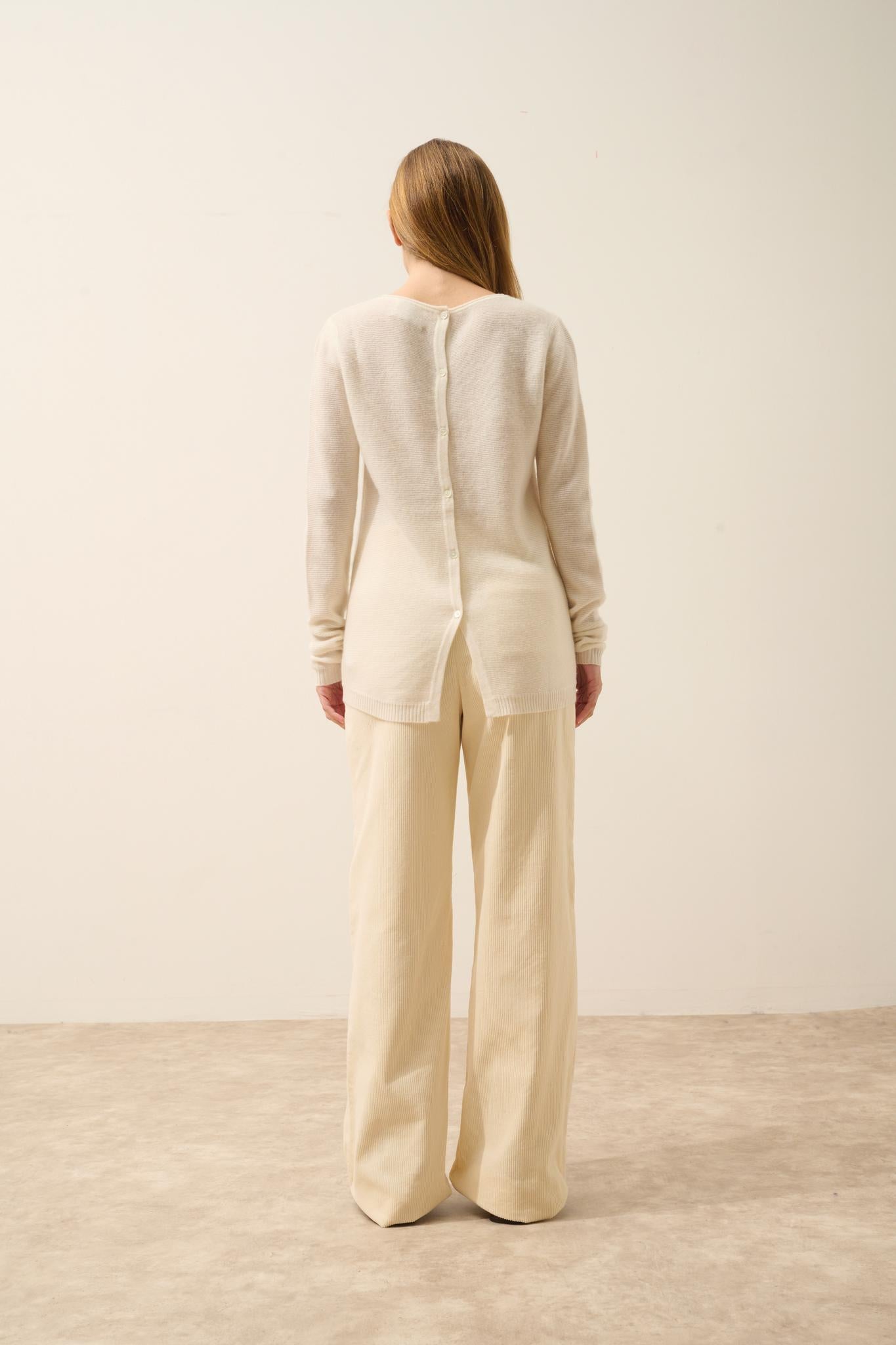 OLENA pull col rond ivoire