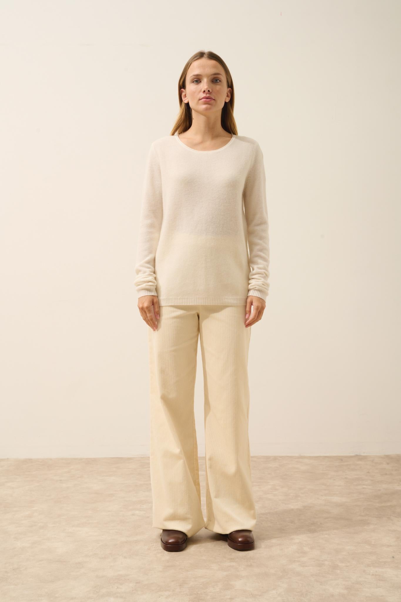 OLENA pull col rond ivoire