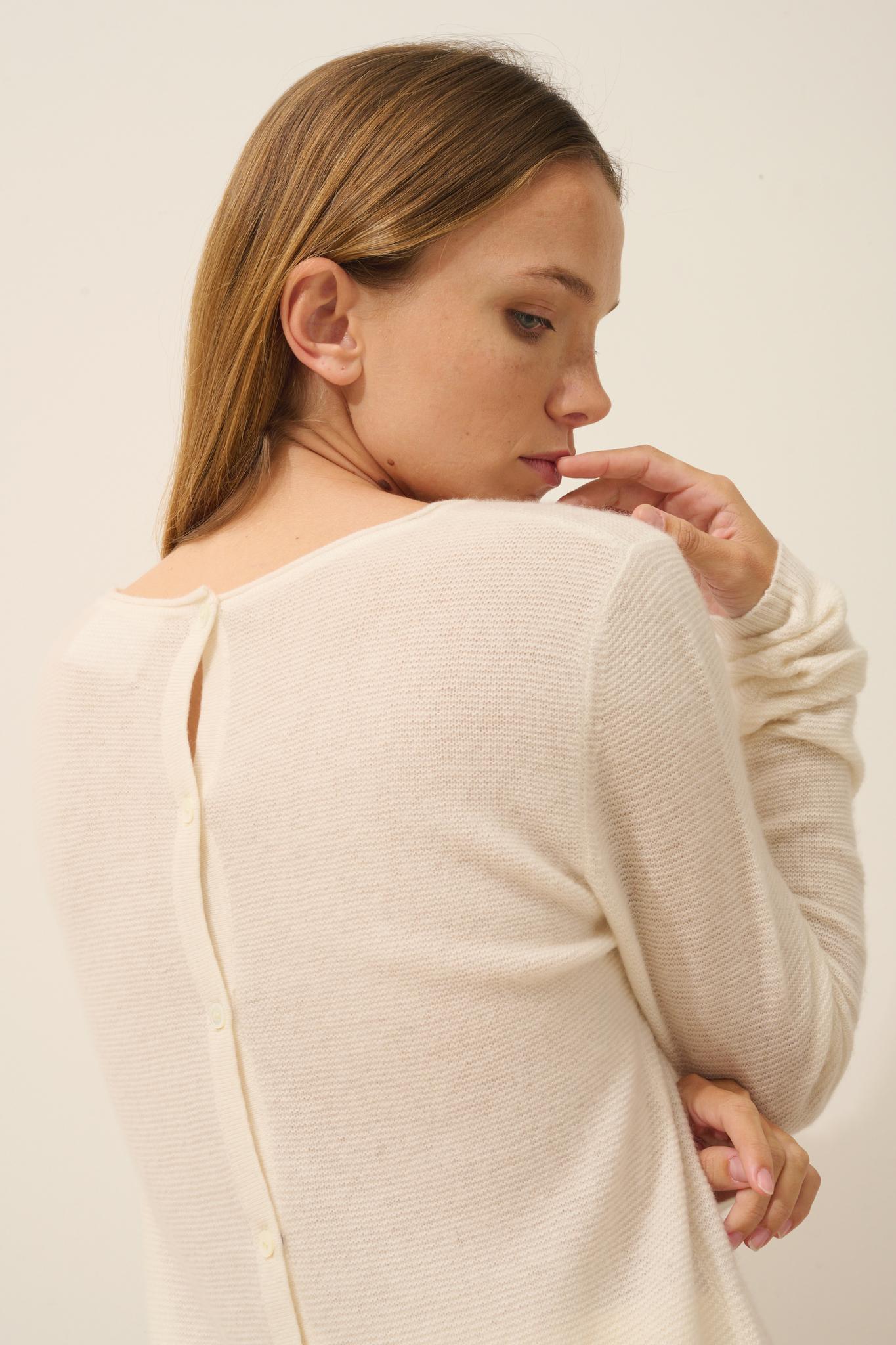 OLENA pull col rond ivoire