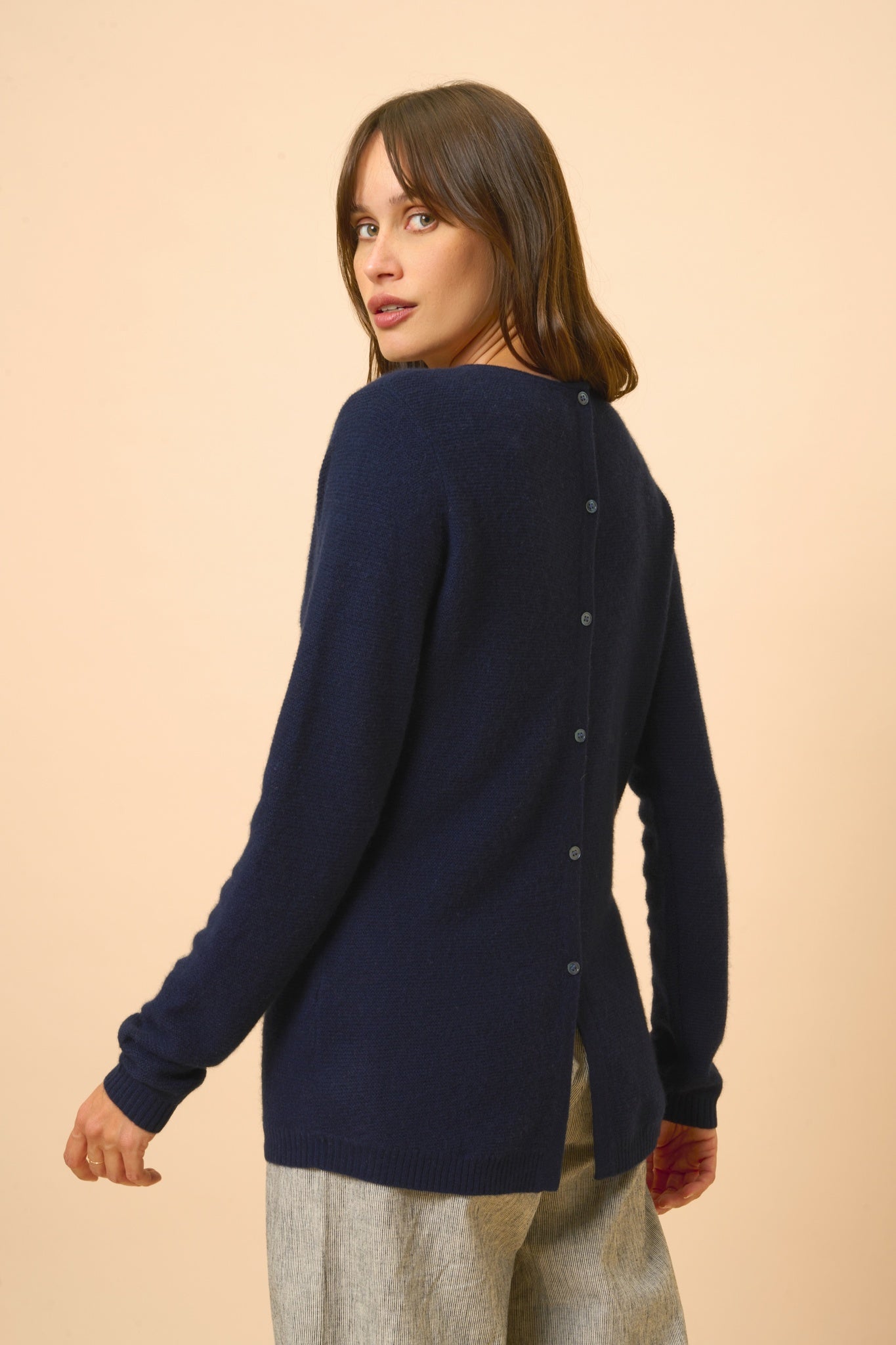 OLENA pull col rond navy