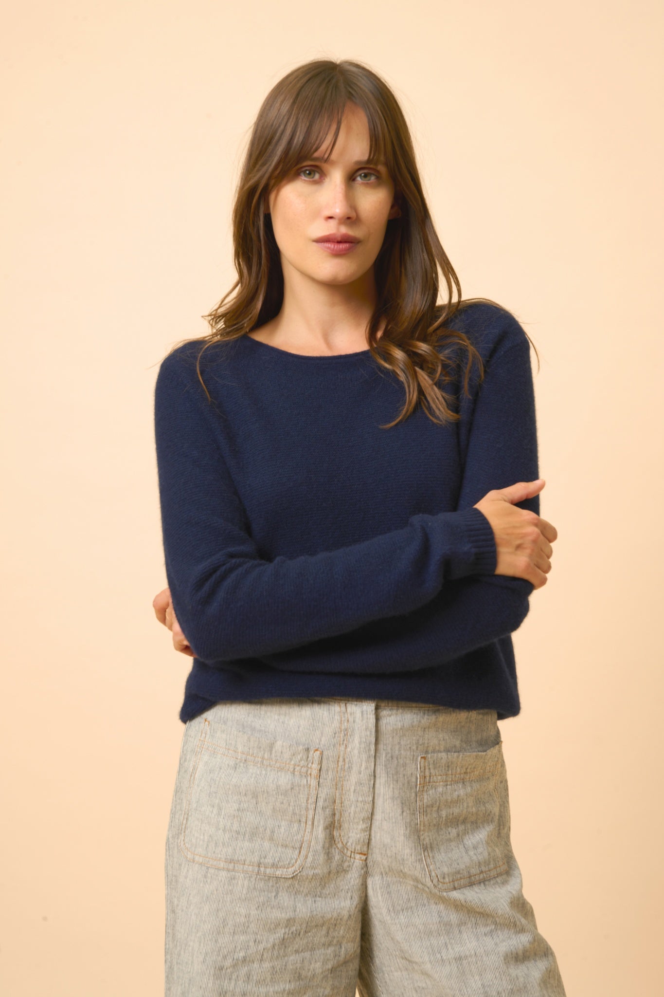 OLENA pull col rond navy