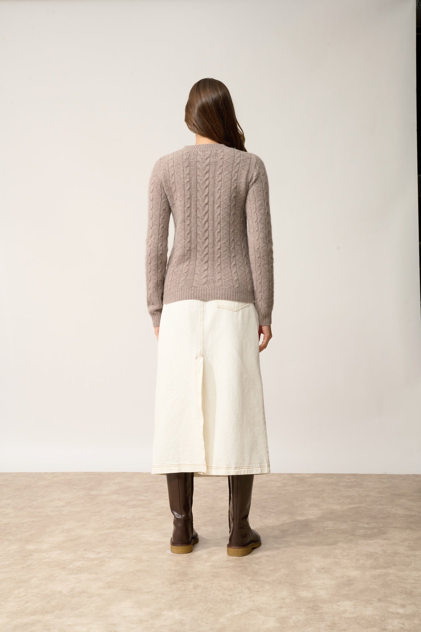 OLIVIA round-neck sweater mottled caribou