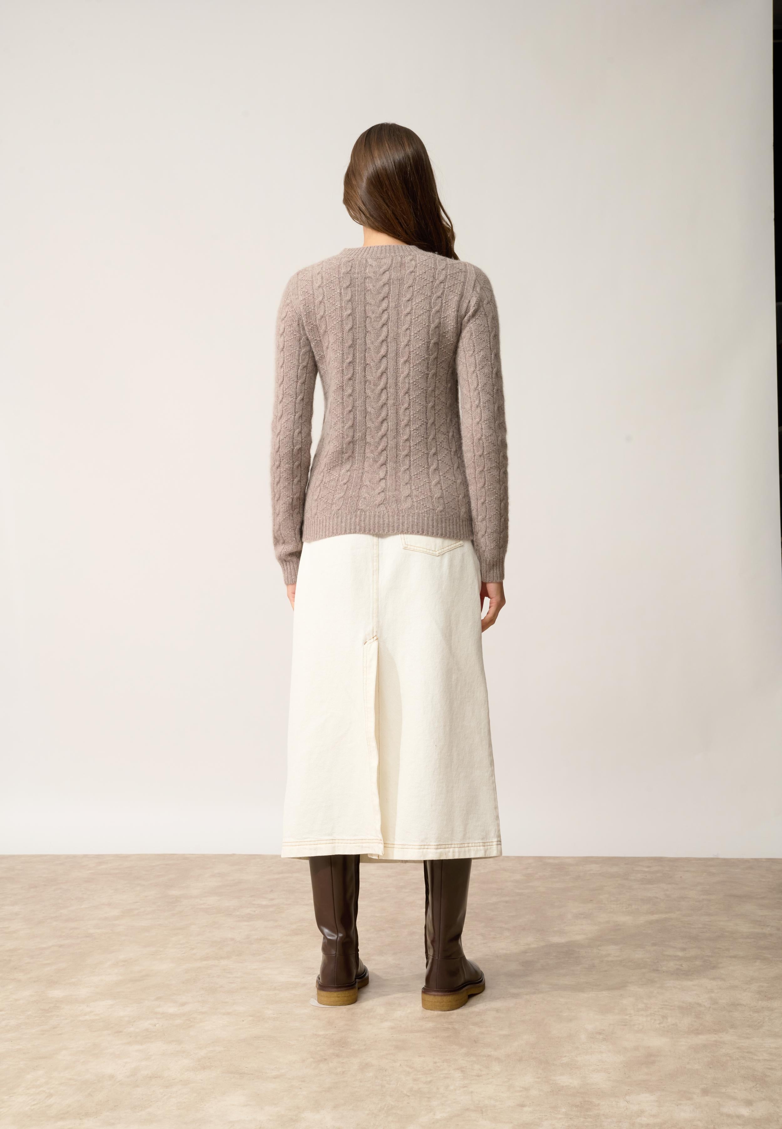 OLIVIA pull col rond caribou chiné