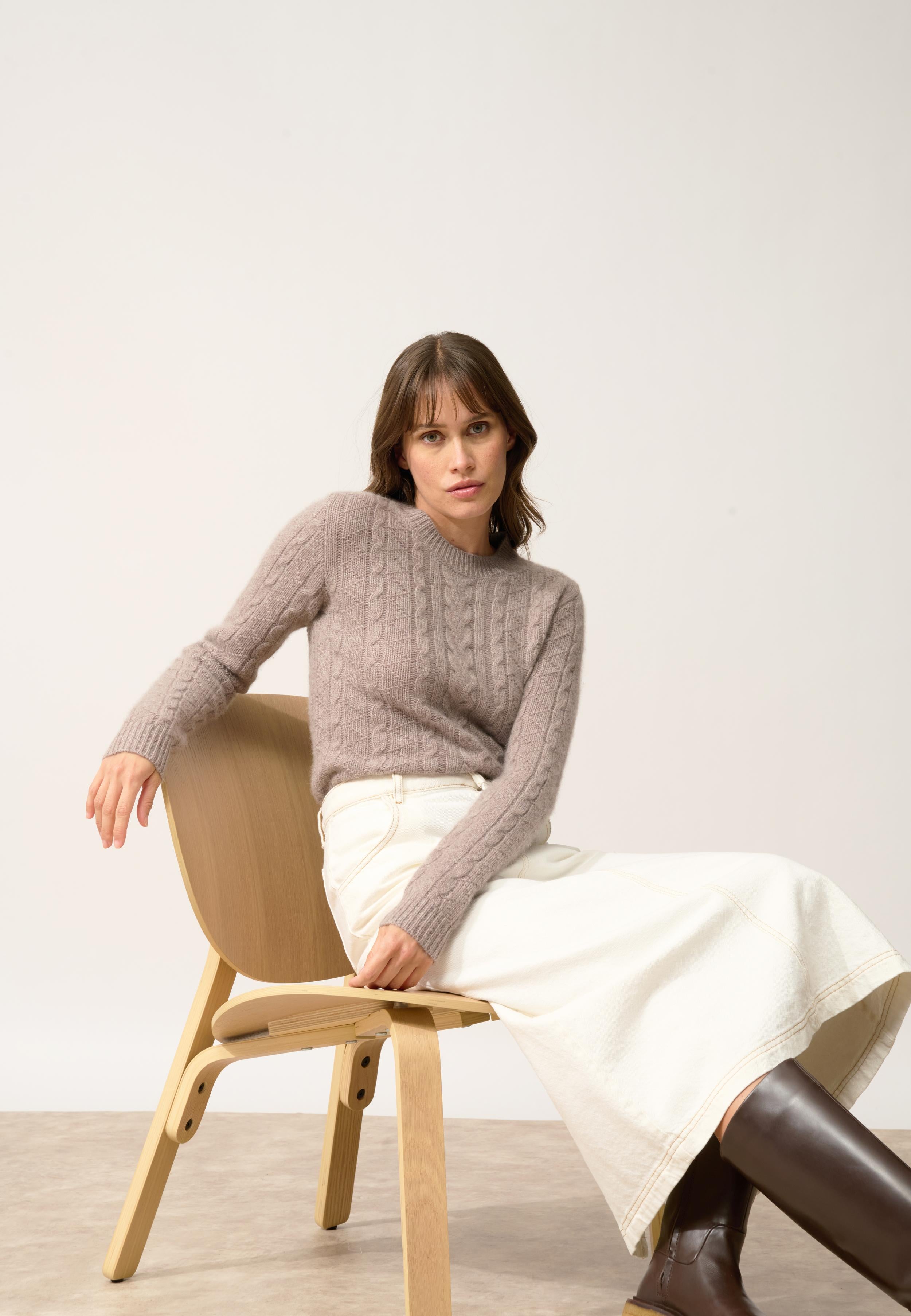 OLIVIA pull col rond caribou chiné