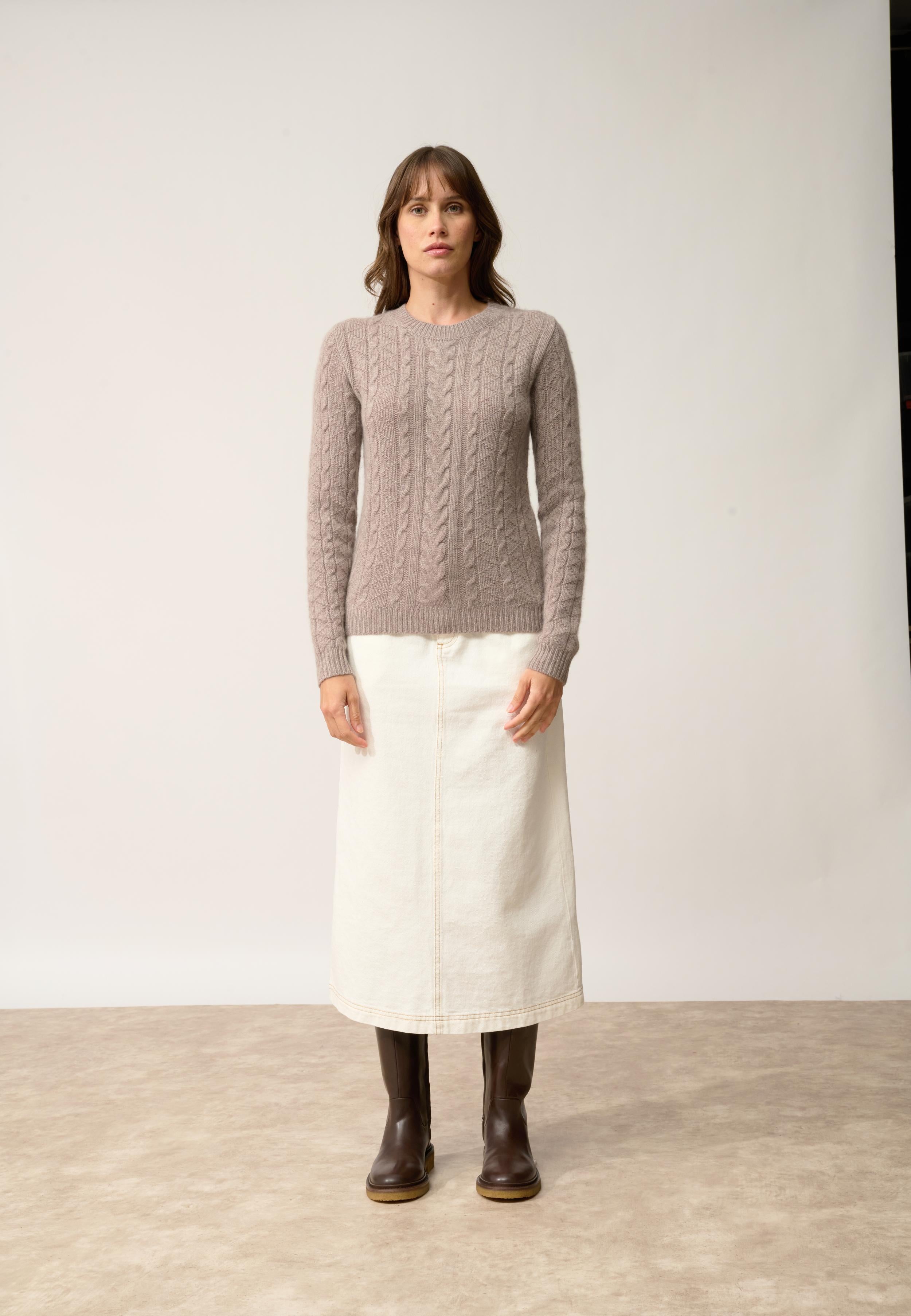 OLIVIA pull col rond caribou chiné