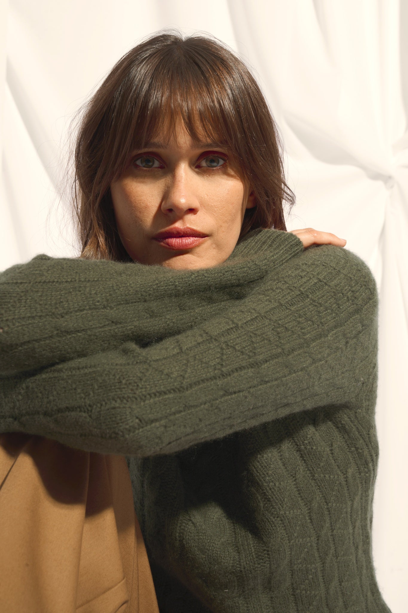 OLIVIA pull col rond kaki