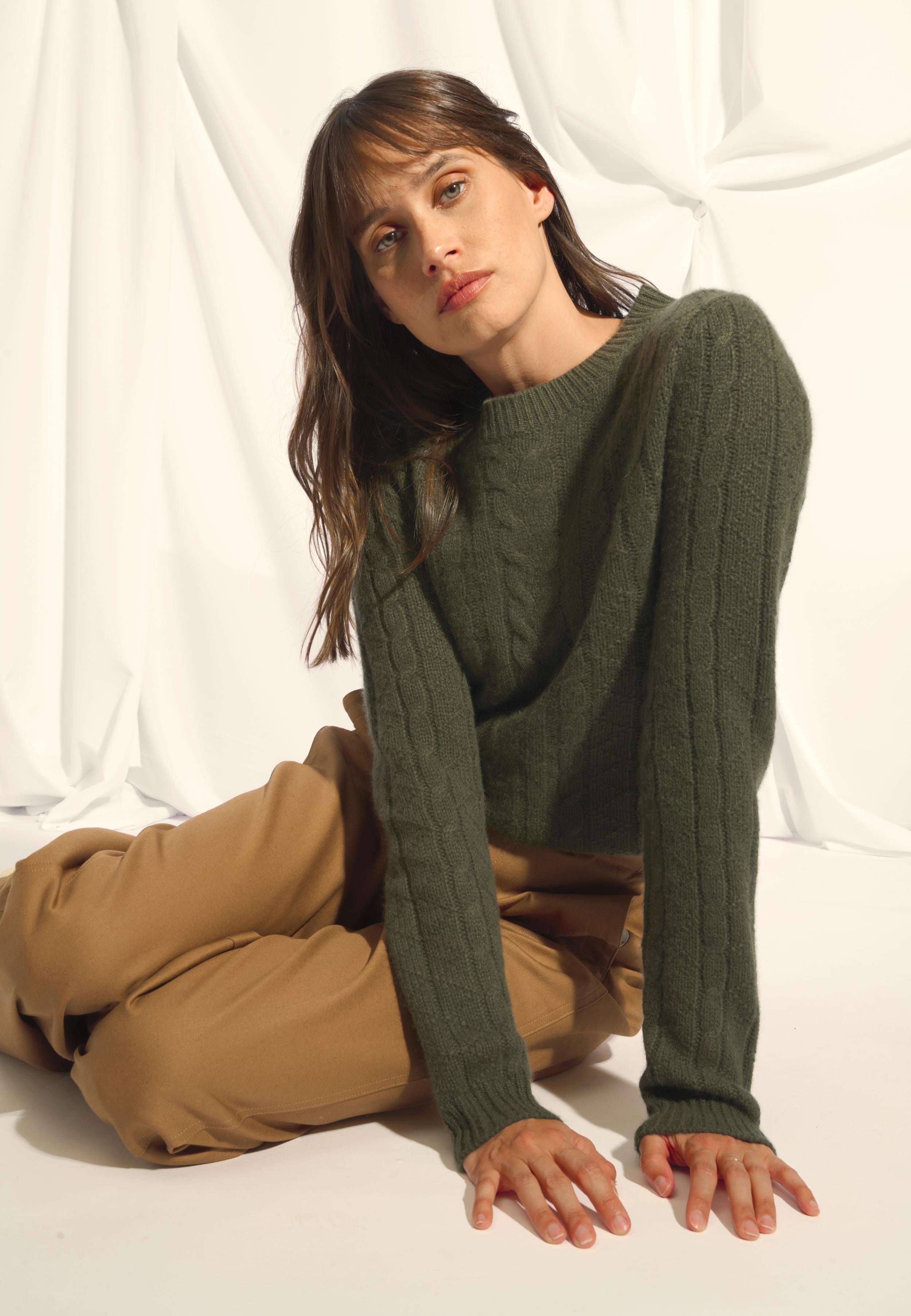 OLIVIA pull col rond kaki