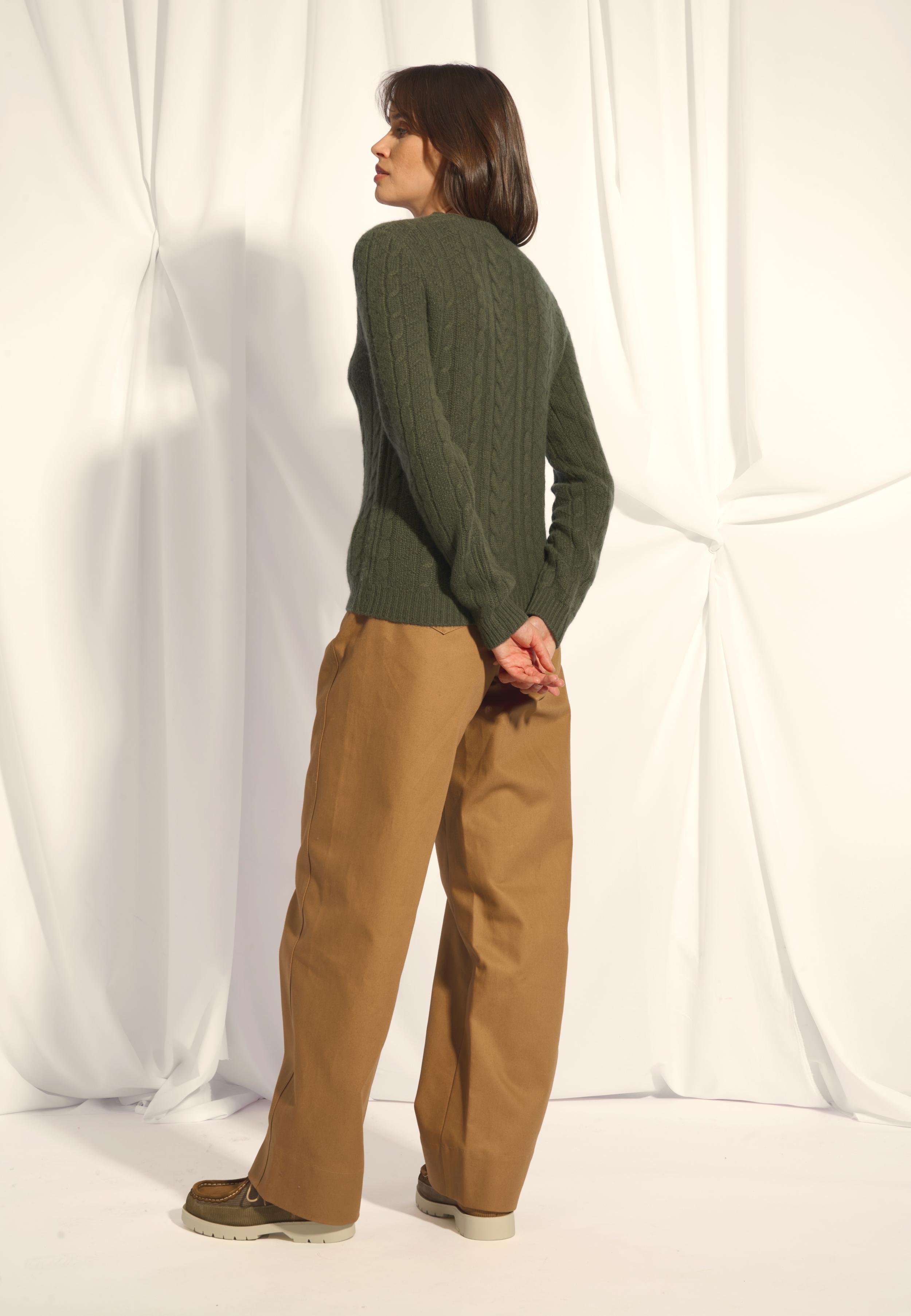 OLIVIA pull col rond kaki